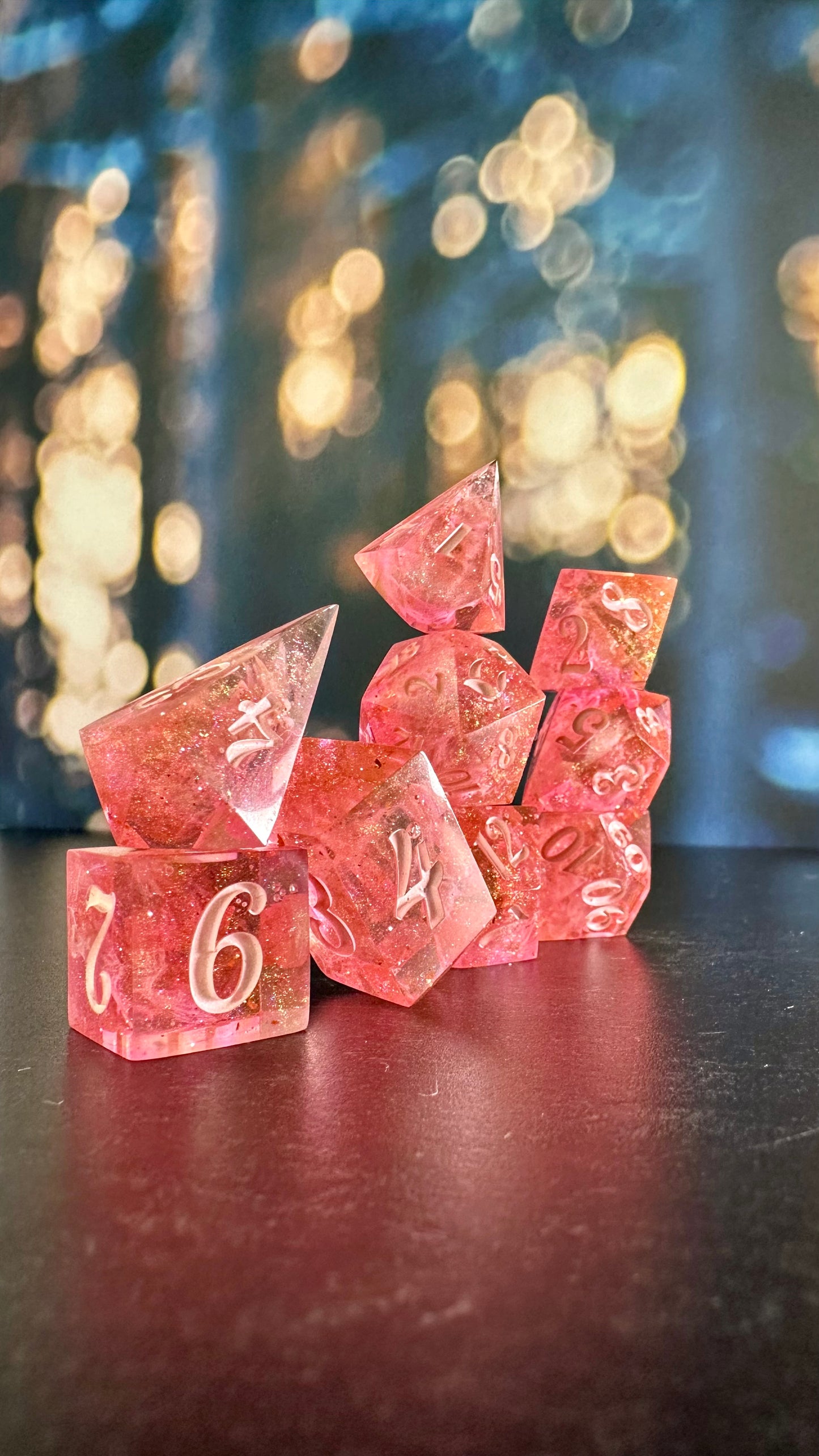 Pink Pony Club 9 piece polyhedral dice set (Large) (Beta) Pobody's Nerfect