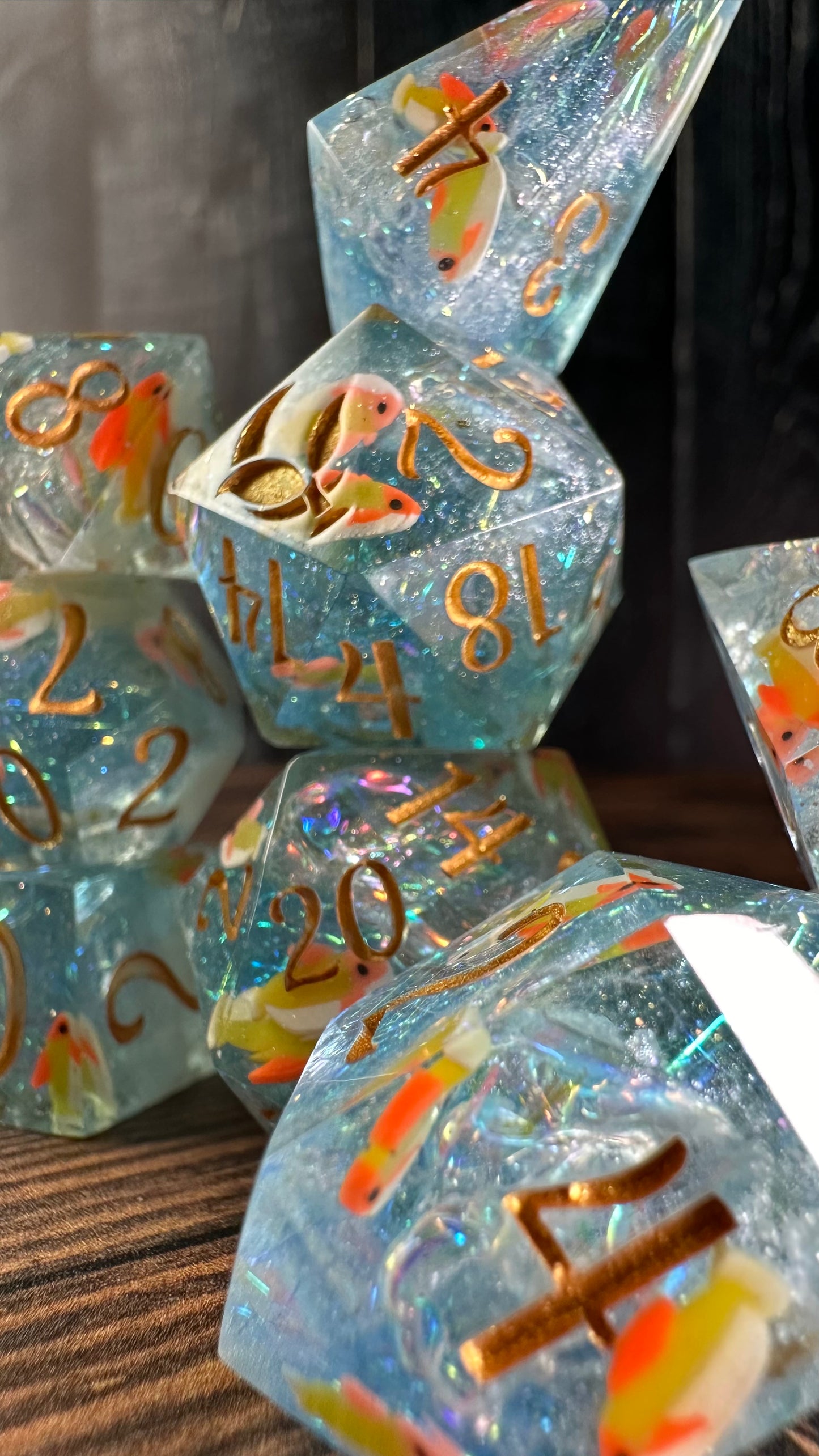 Koi Pond-8 piece polyhedral dice set