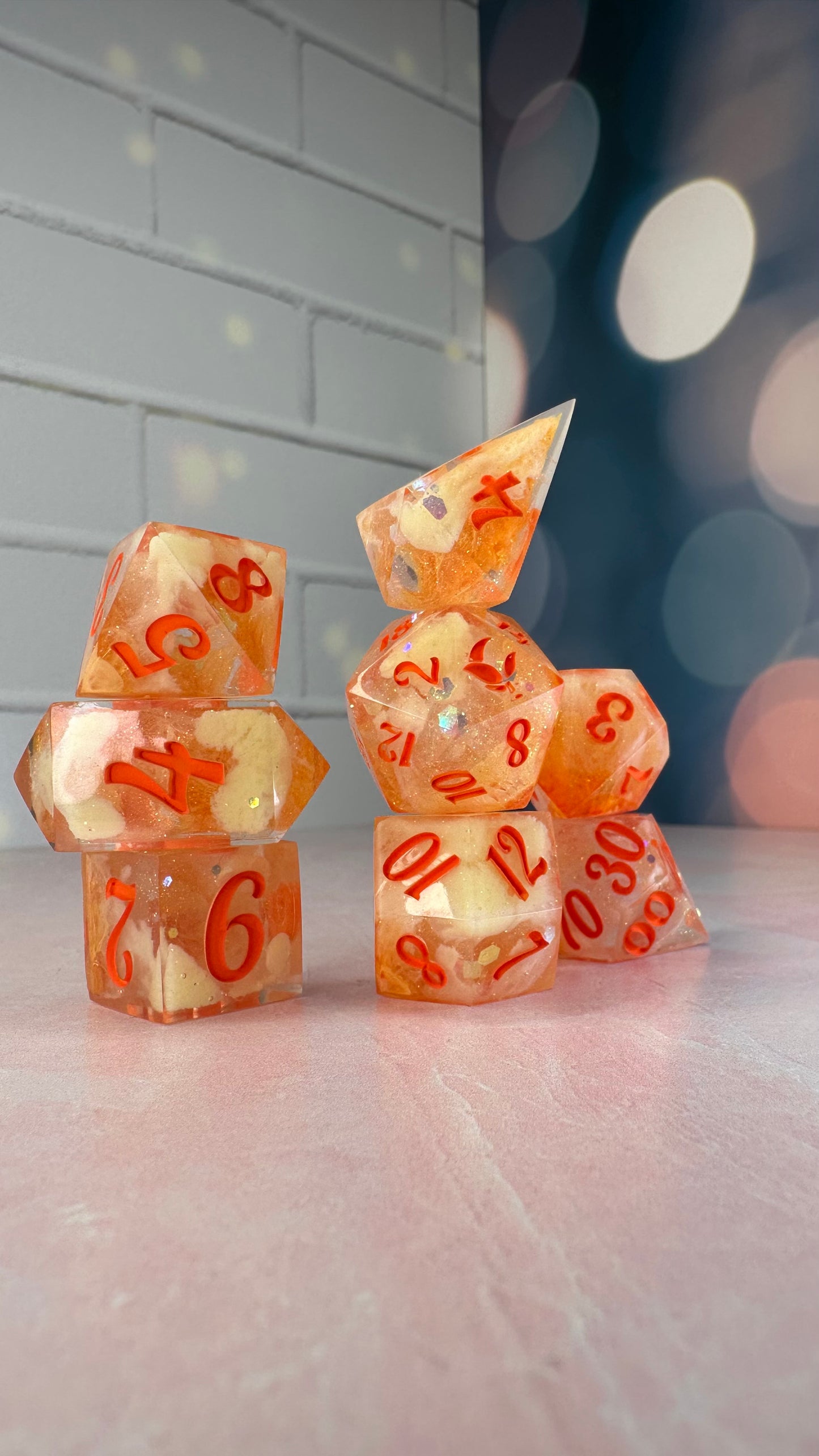 Jecki Lon- 8 piece polyhedral dice set (Large)