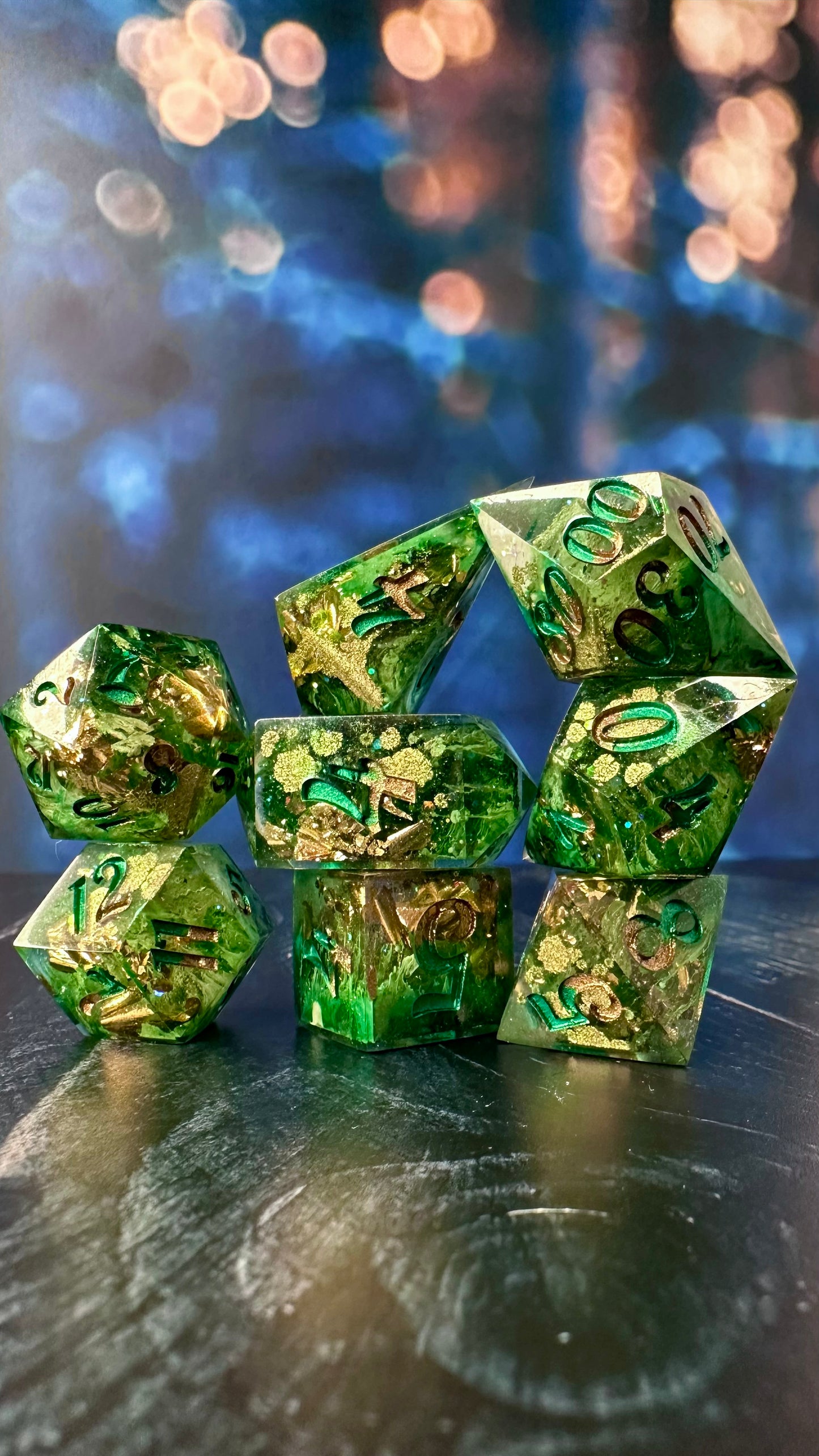 A Sentimental Man- 8 piece polyhedral dice set (Large)