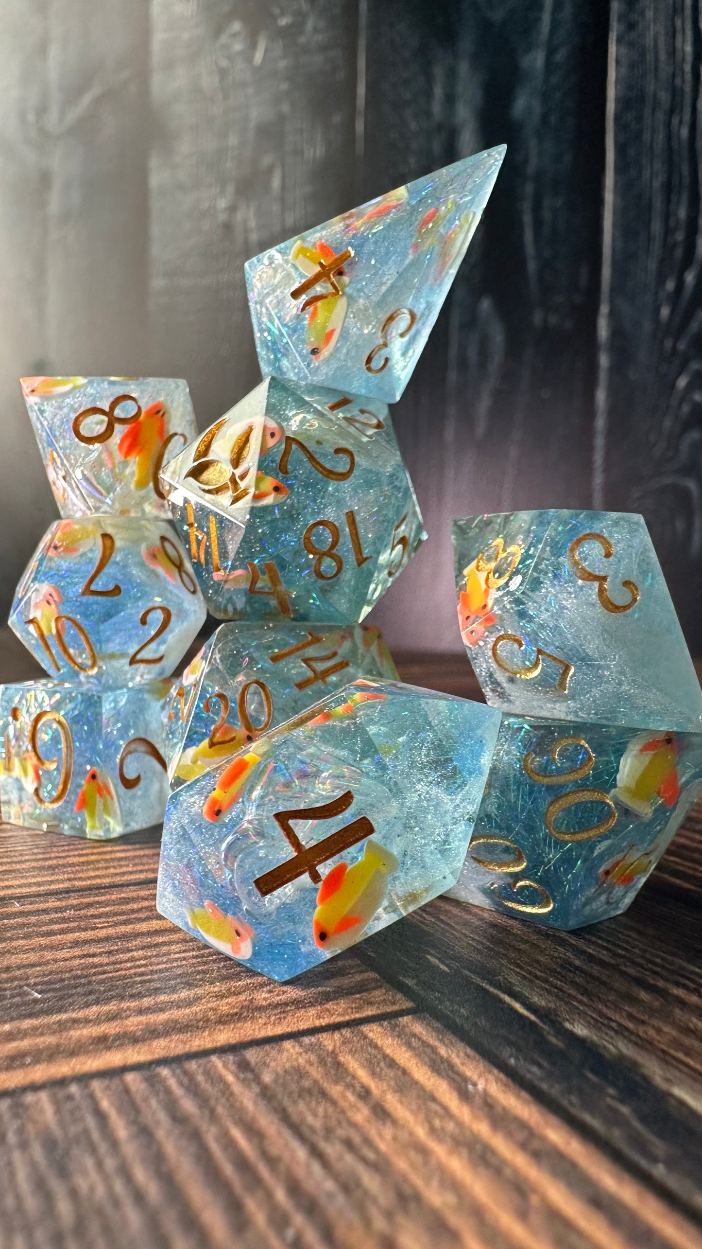 Koi Pond-8 piece polyhedral dice set