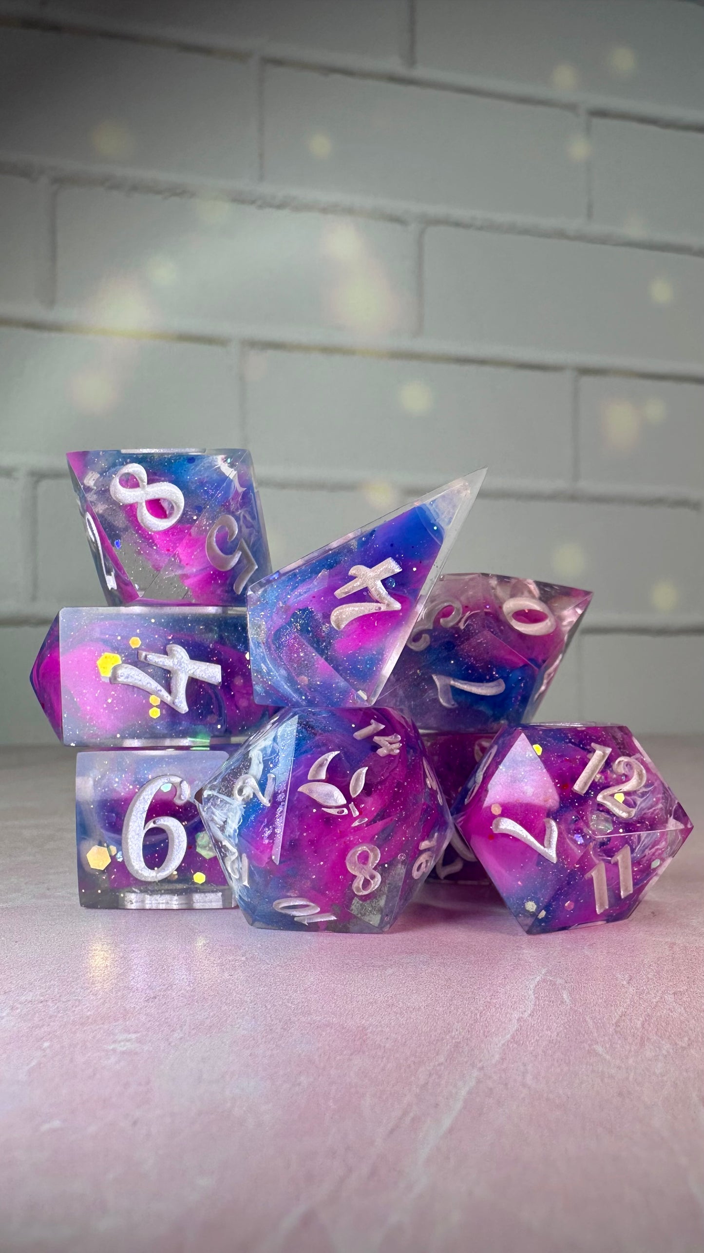 Bi Pride 2025-8 piece polyhedral dice set (Large)