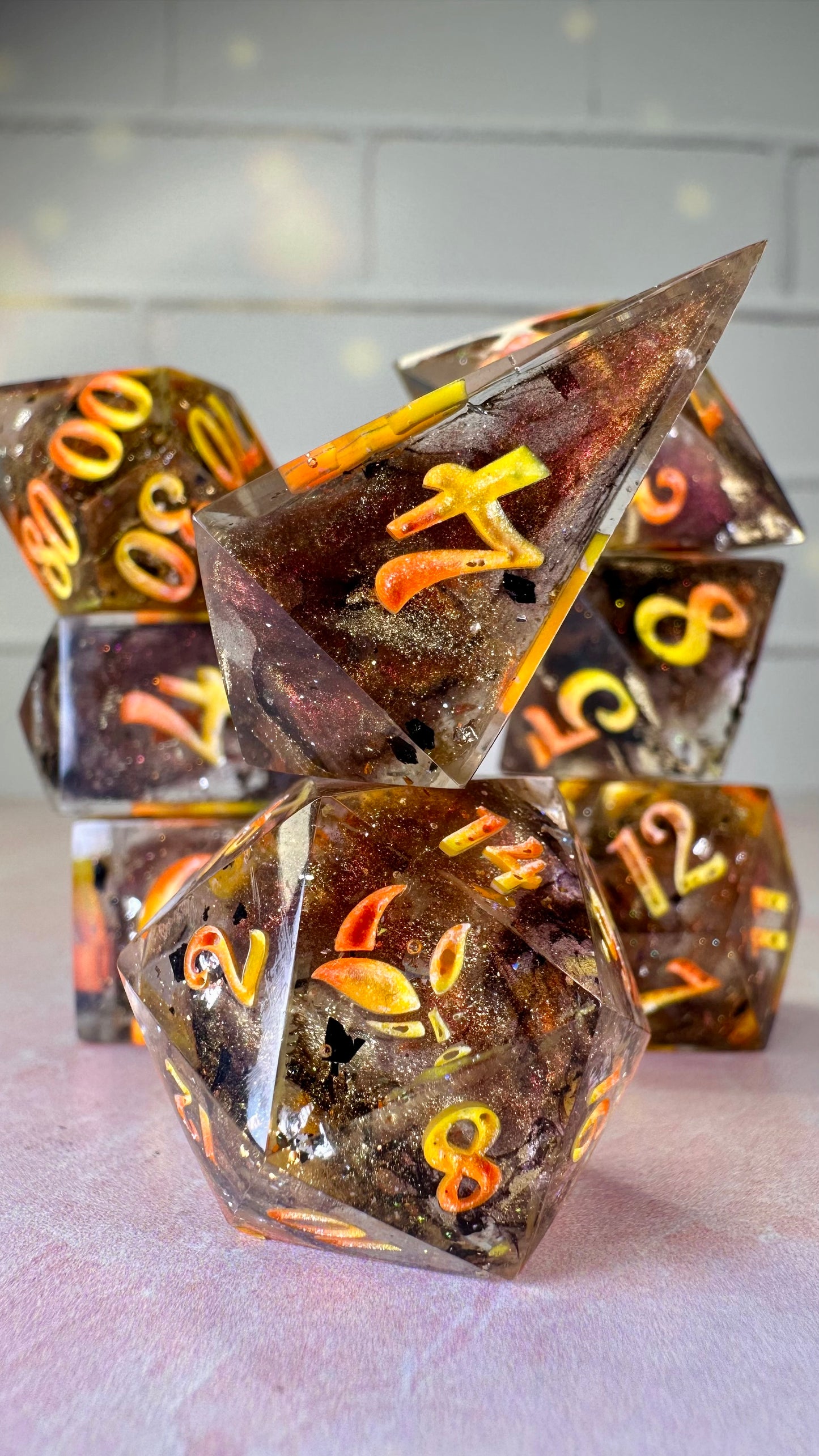 Mae Aniseya -Pobody’s Nerfect 8 piece polyhedral dice set (Large)