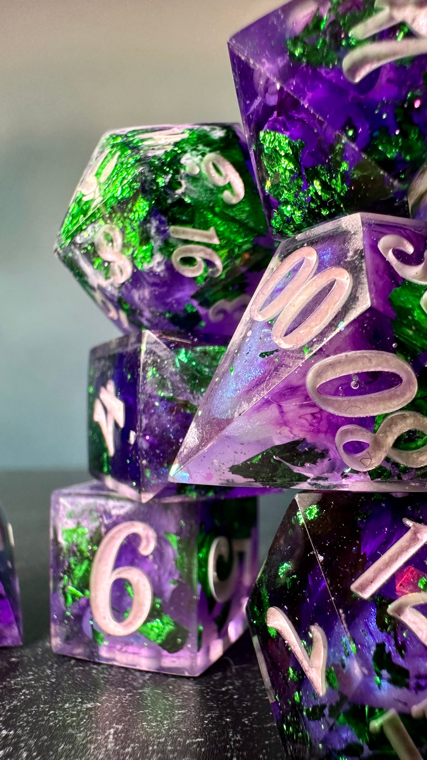 Genderqueer Pride 8 piece polyhedral dice set (Large) (Beta) Pobody's Nerfect (Copy)