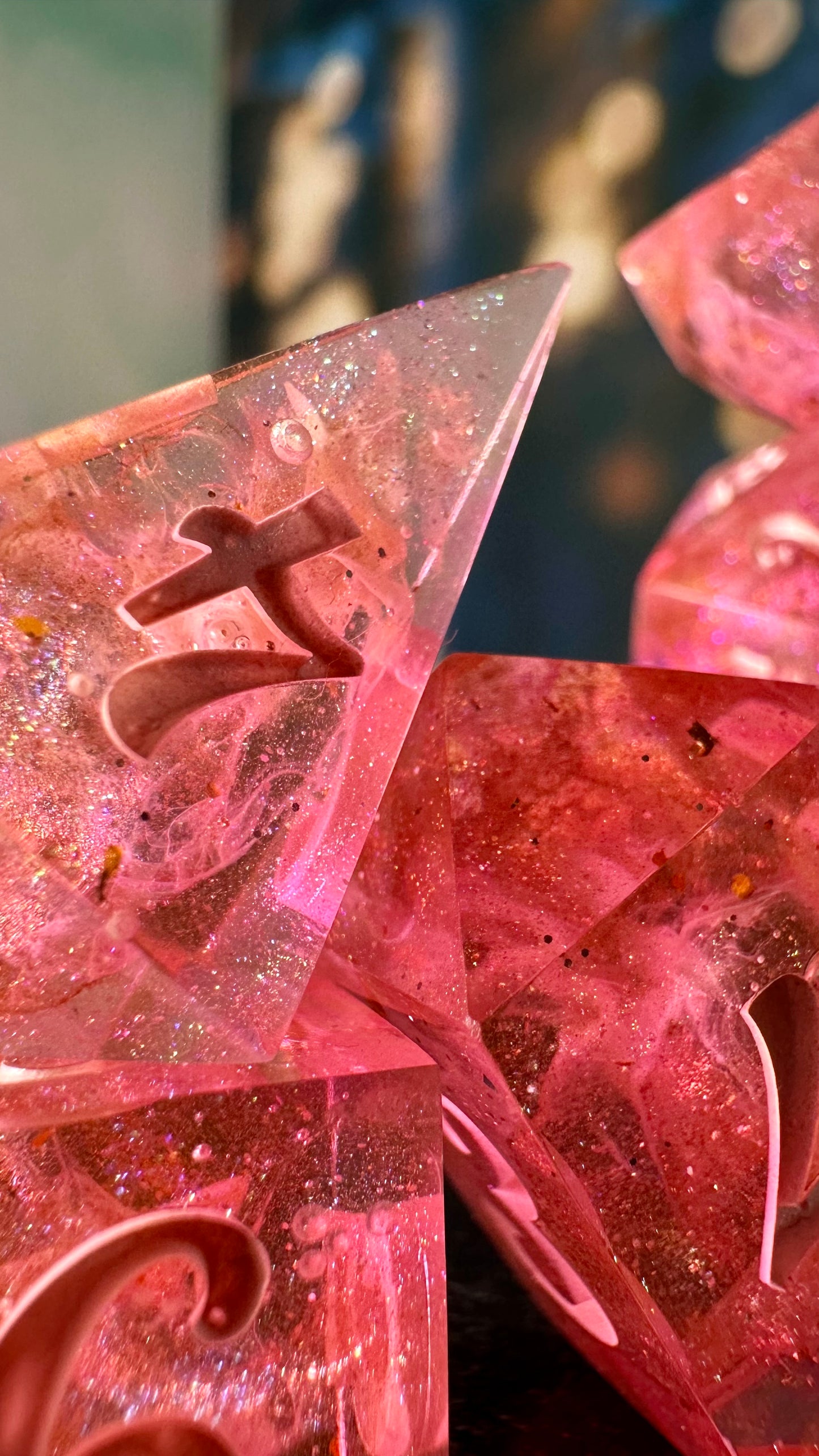 Pink Pony Club 9 piece polyhedral dice set (Large) (Beta) Pobody's Nerfect