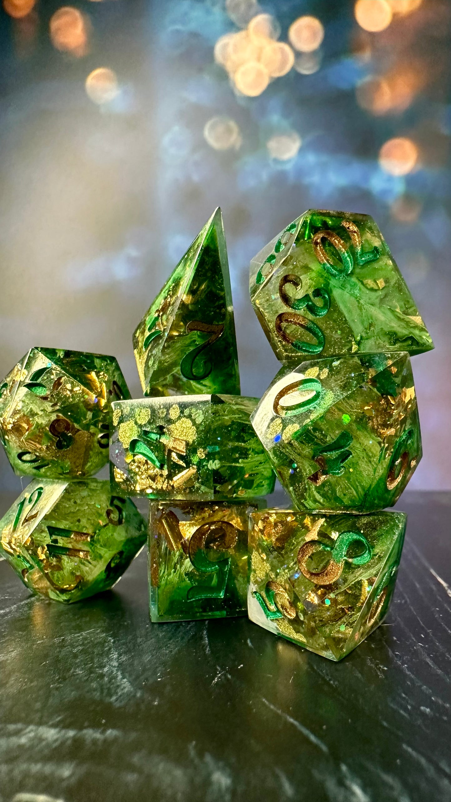 A Sentimental Man- 8 piece polyhedral dice set (Large)