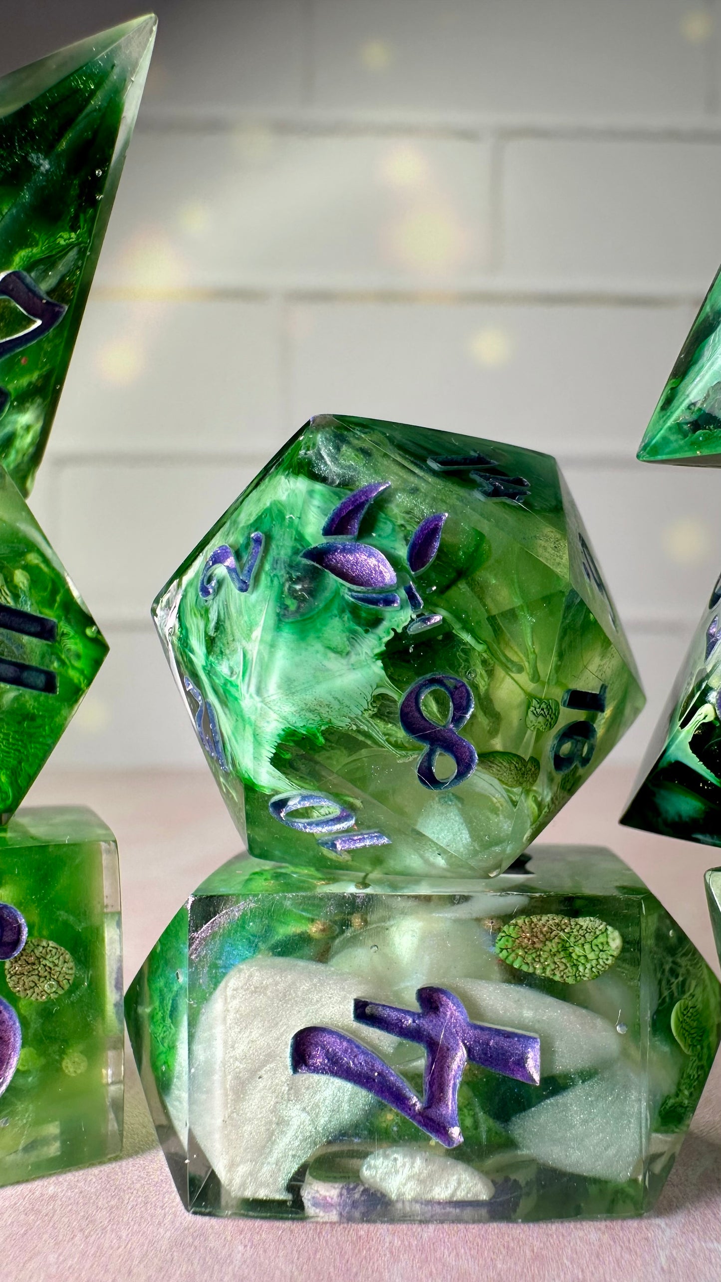 Nicholas Scratch-8 piece polyhedral dice set (Large)