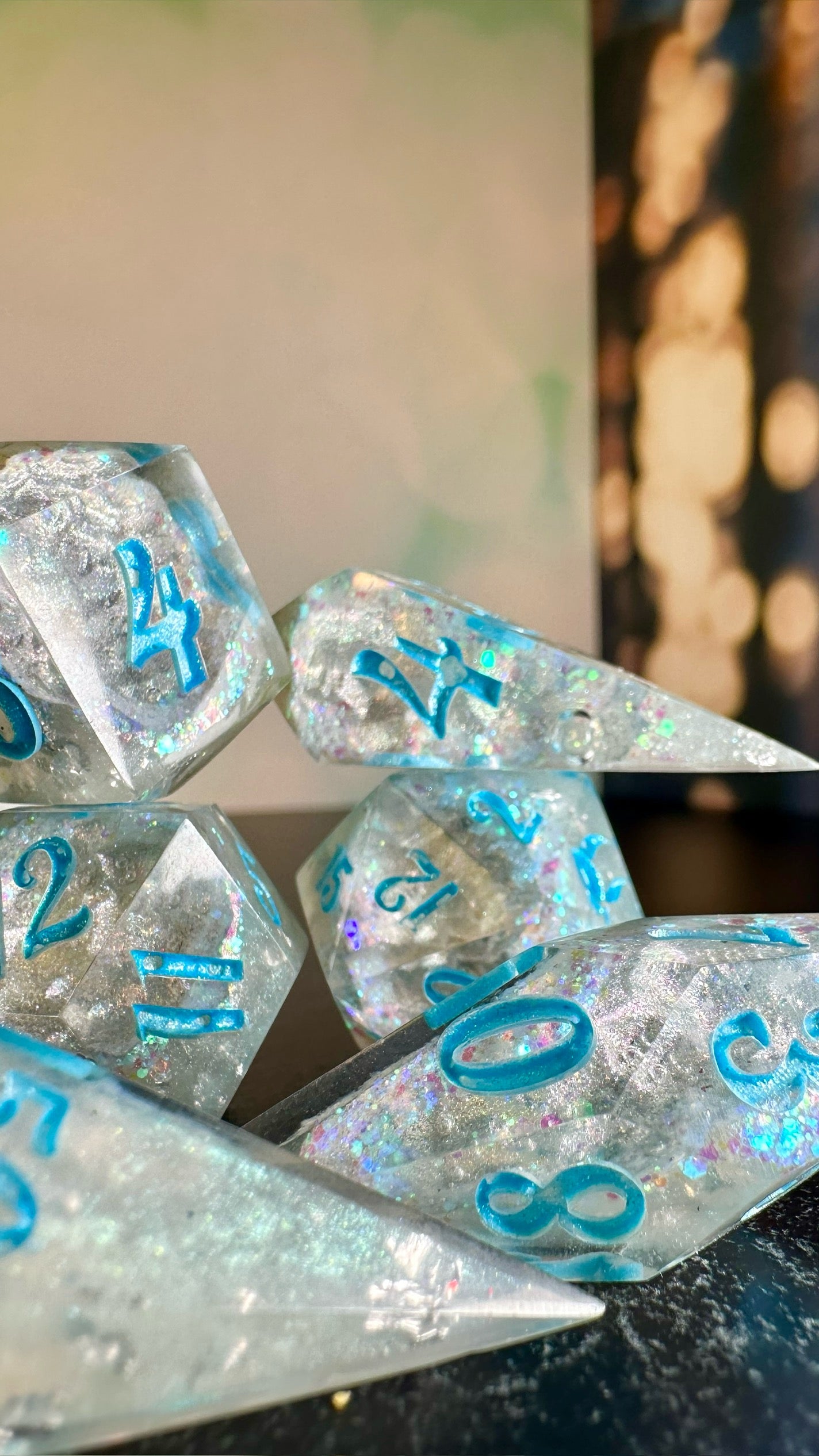 Kristallos Geode - 8 piece polyhedral dice set- (Pointy Bois) Pobody's Nerfect