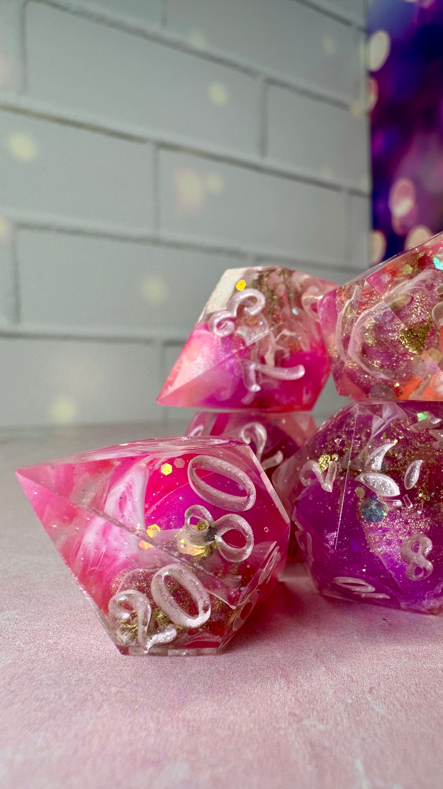 Lesbian Pride 2025-8 piece polyhedral dice set (Large)