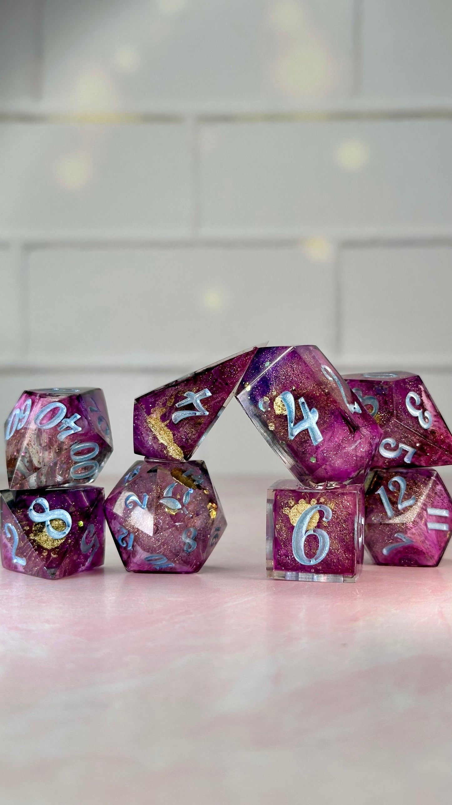 “You were my new dream”-8 piece polyhedral dice set (Large)