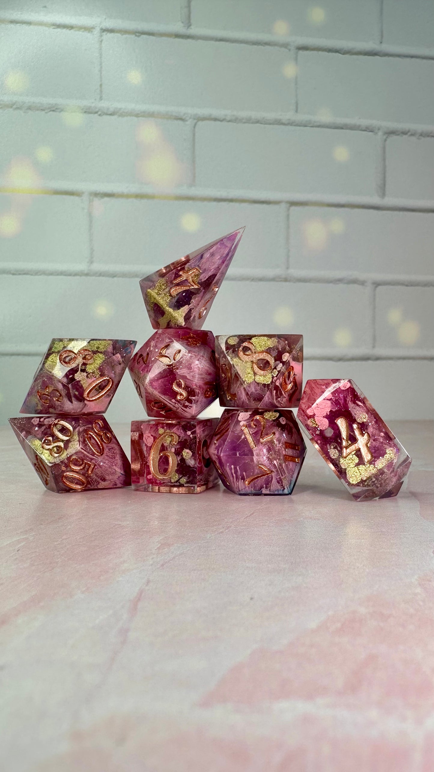 “I loved being a witch”-8 piece polyhedral dice set (Large)