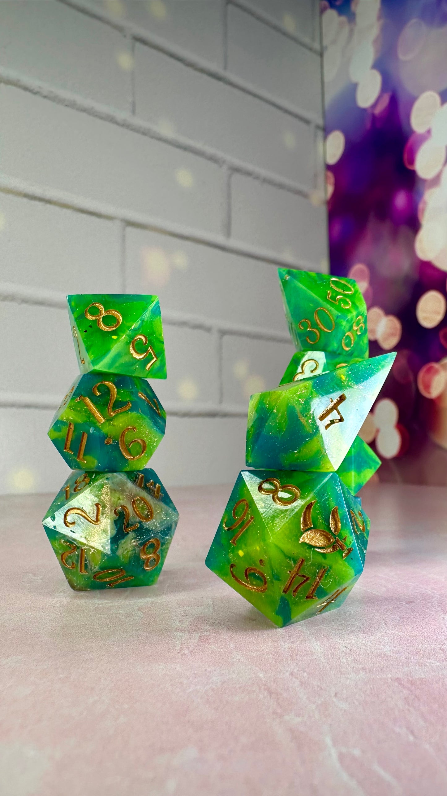 Earth Day- 8 piece polyhedral dice set