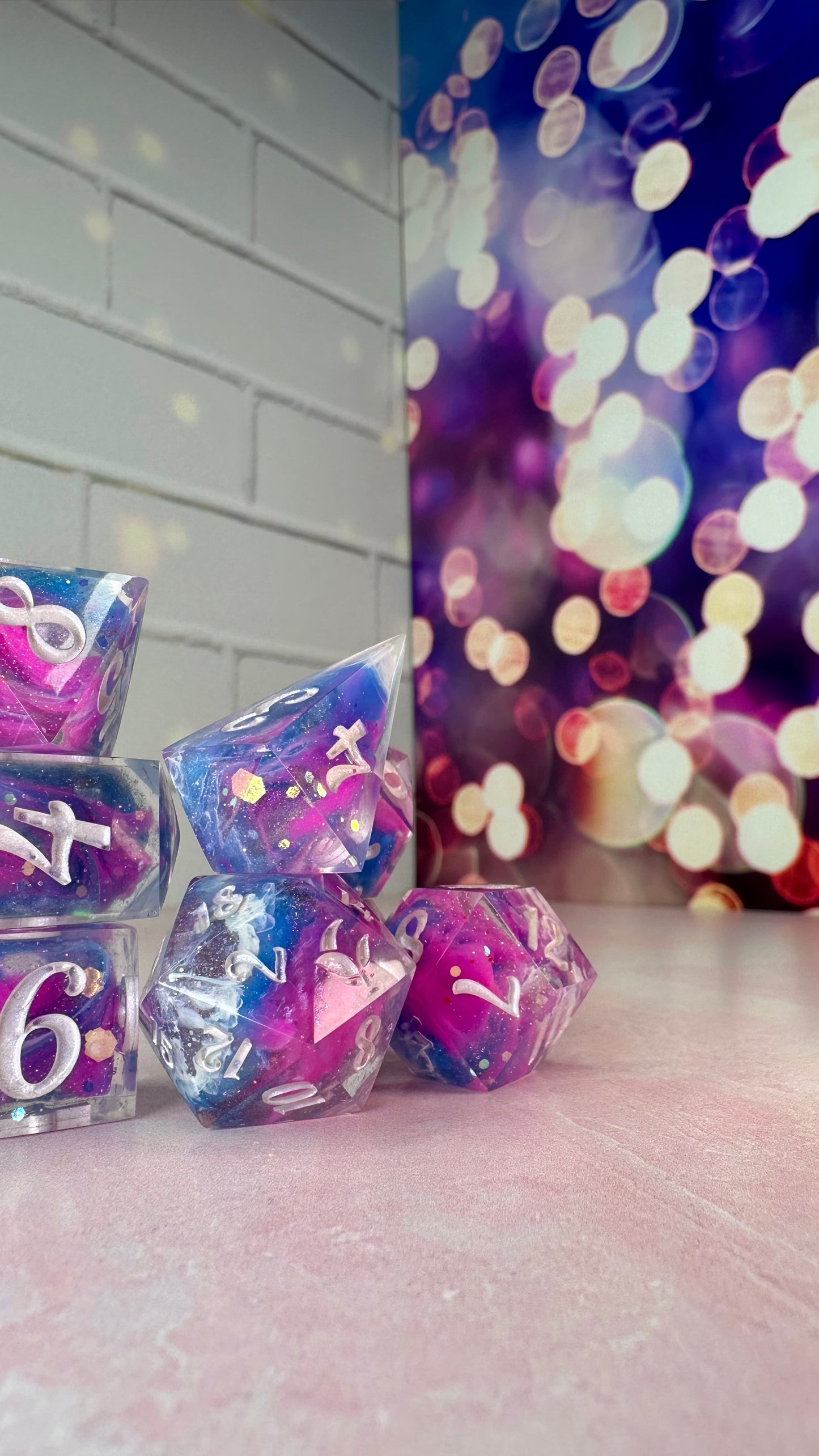Bi Pride 2025-8 piece polyhedral dice set (Large)