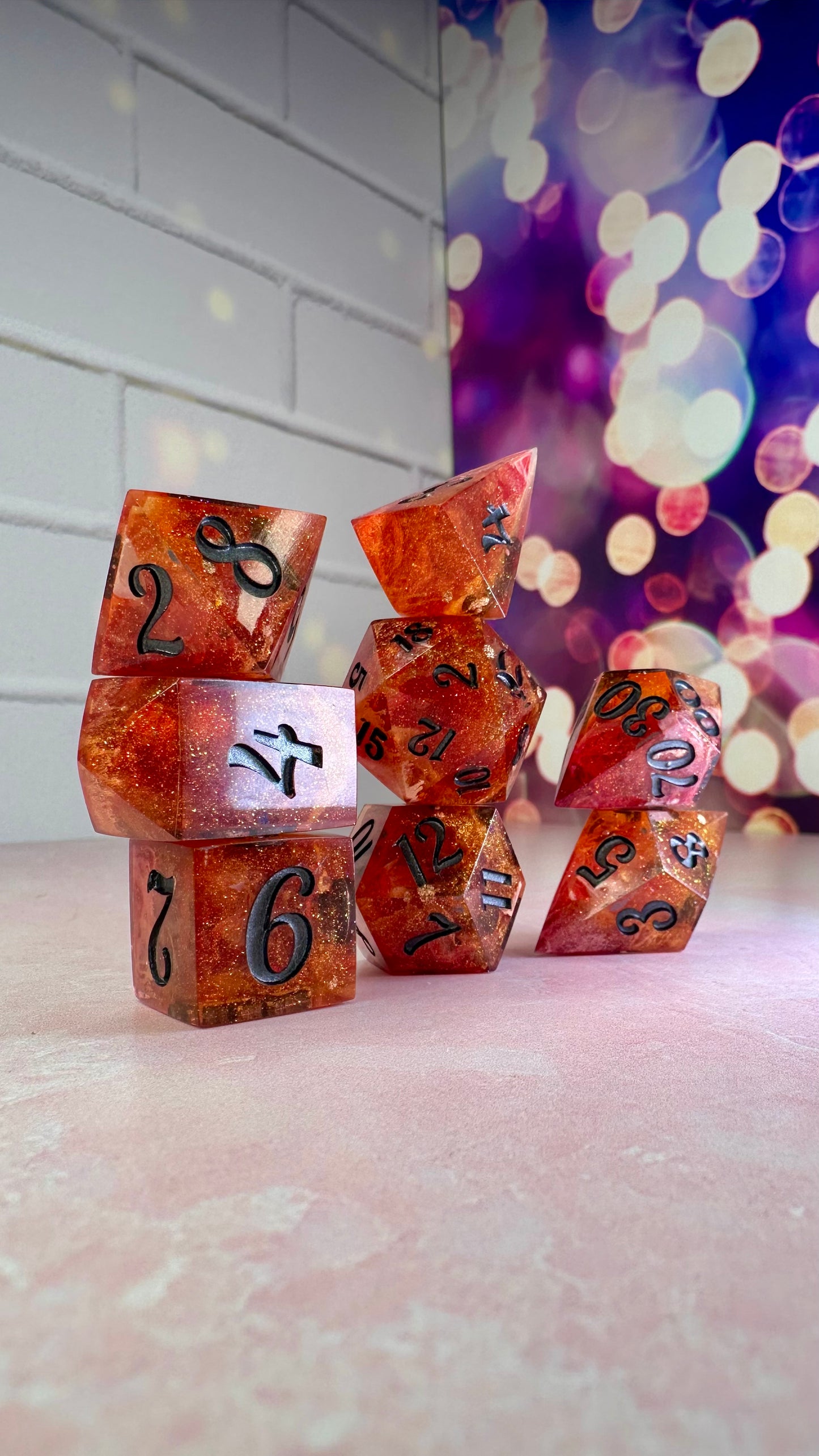 Frostpine-8 piece polyhedral dice set (Large)