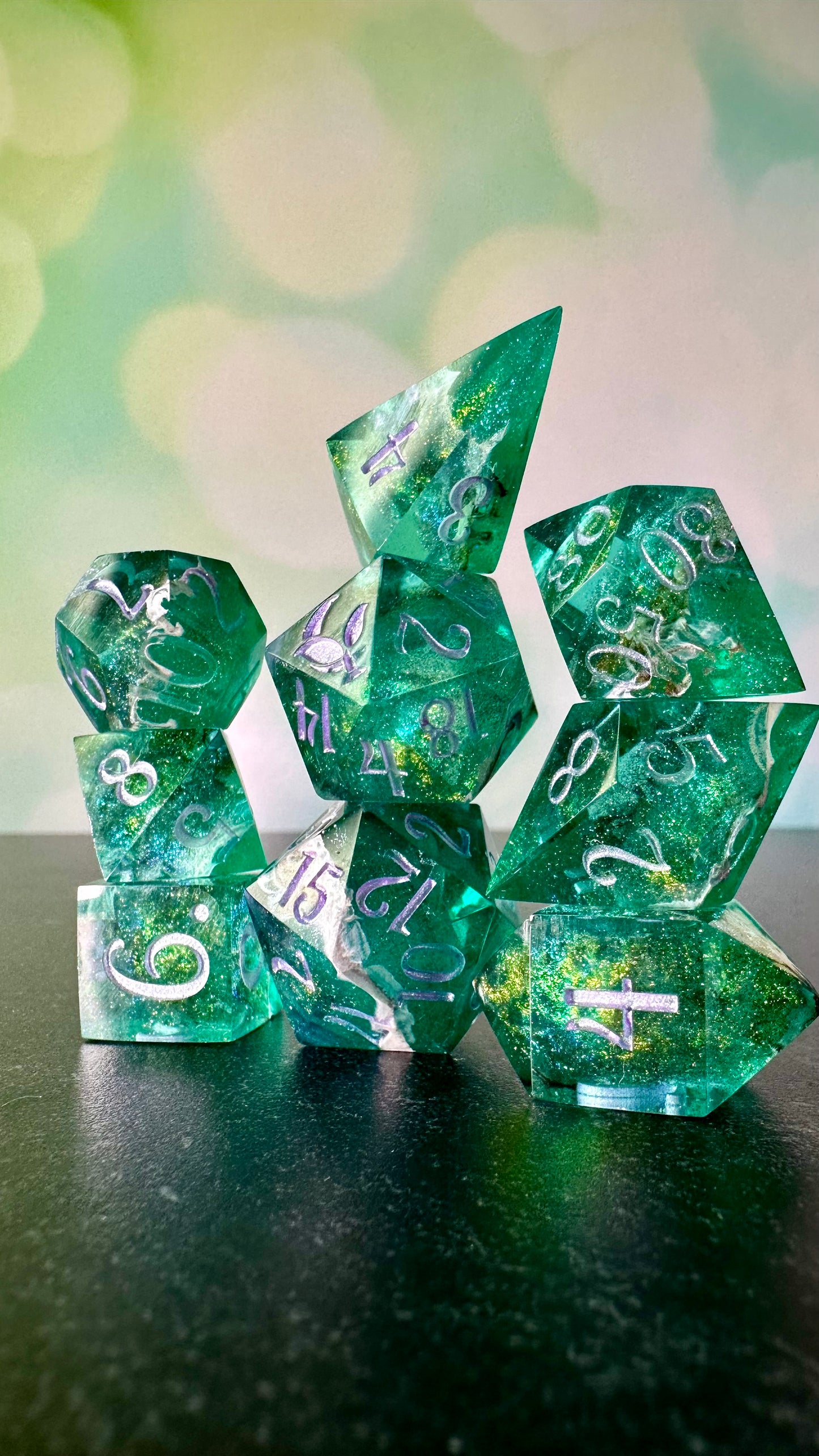 Taurus Season- 8 piece polyhedral dice set