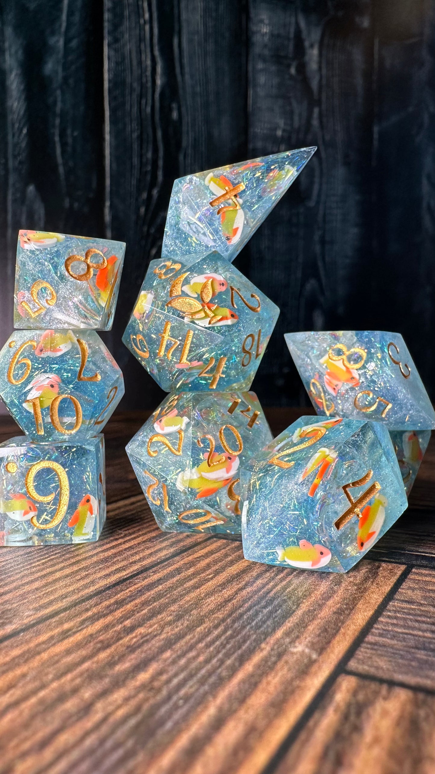 Koi Pond-8 piece polyhedral dice set