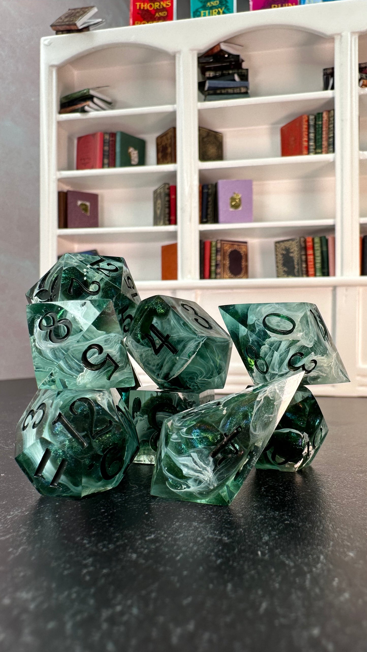 Second Impressions of the Spring Court- 8 piece polyhedral dice set