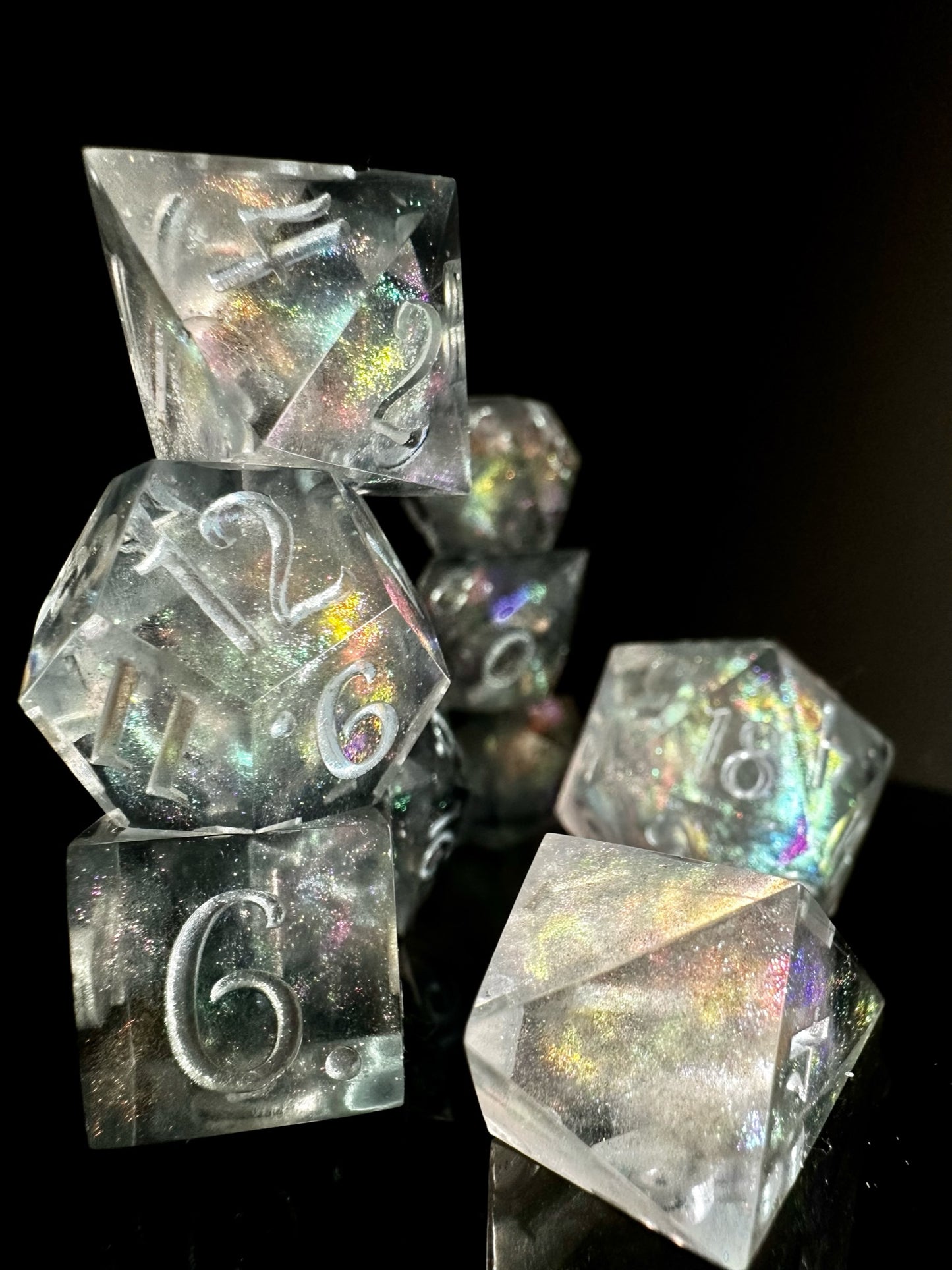 Silver Millenium Milky Way-8 piece polyhedral dice set