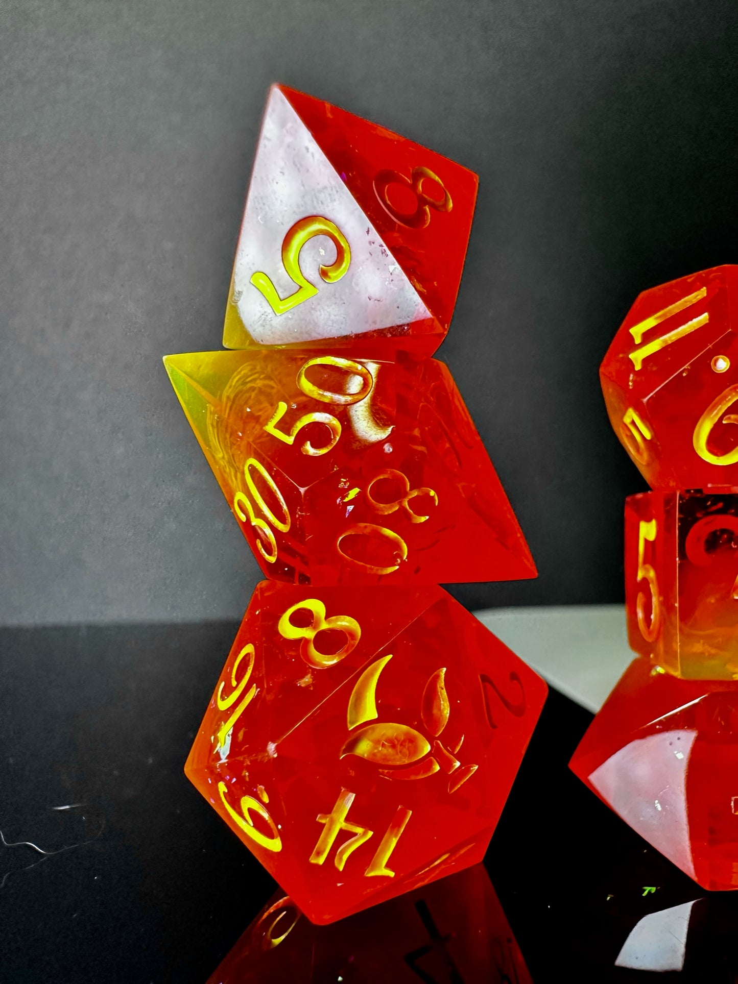 Heart of Flame-8 piece polyhedral dice set