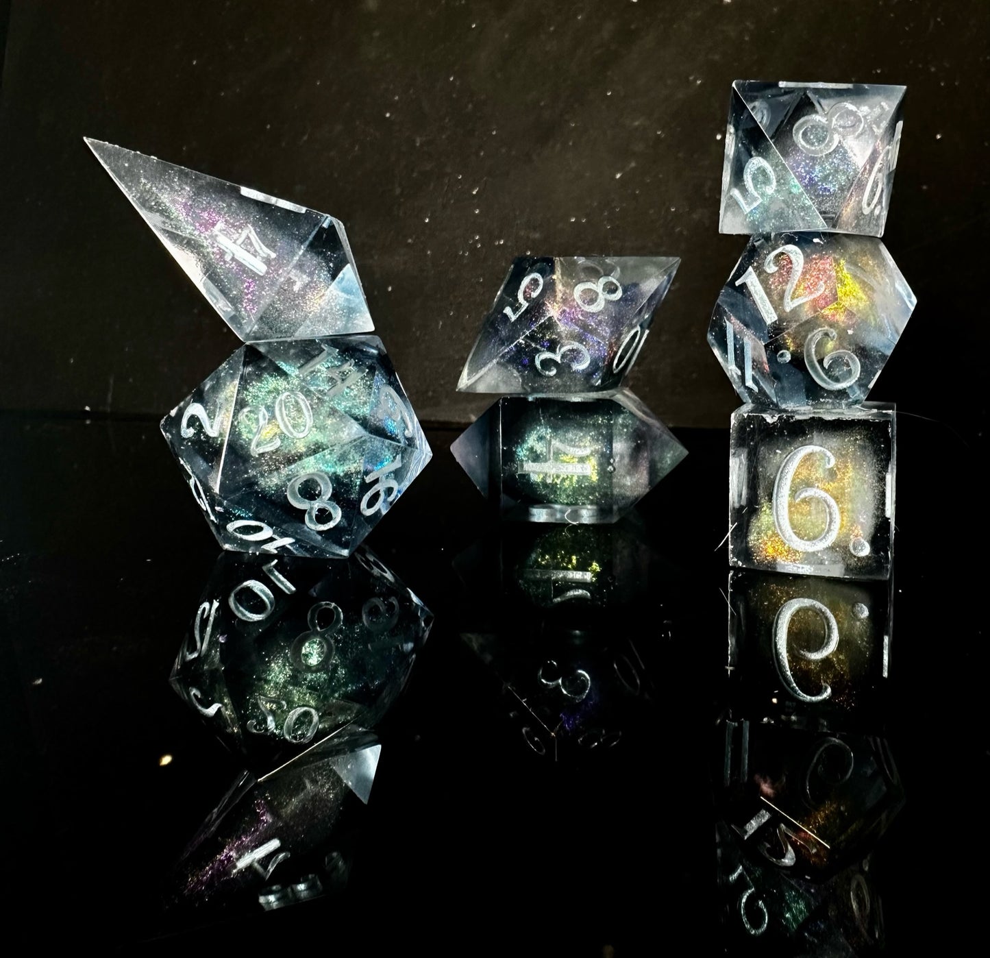 Slate Galaxies-7 piece polyhedral dice set