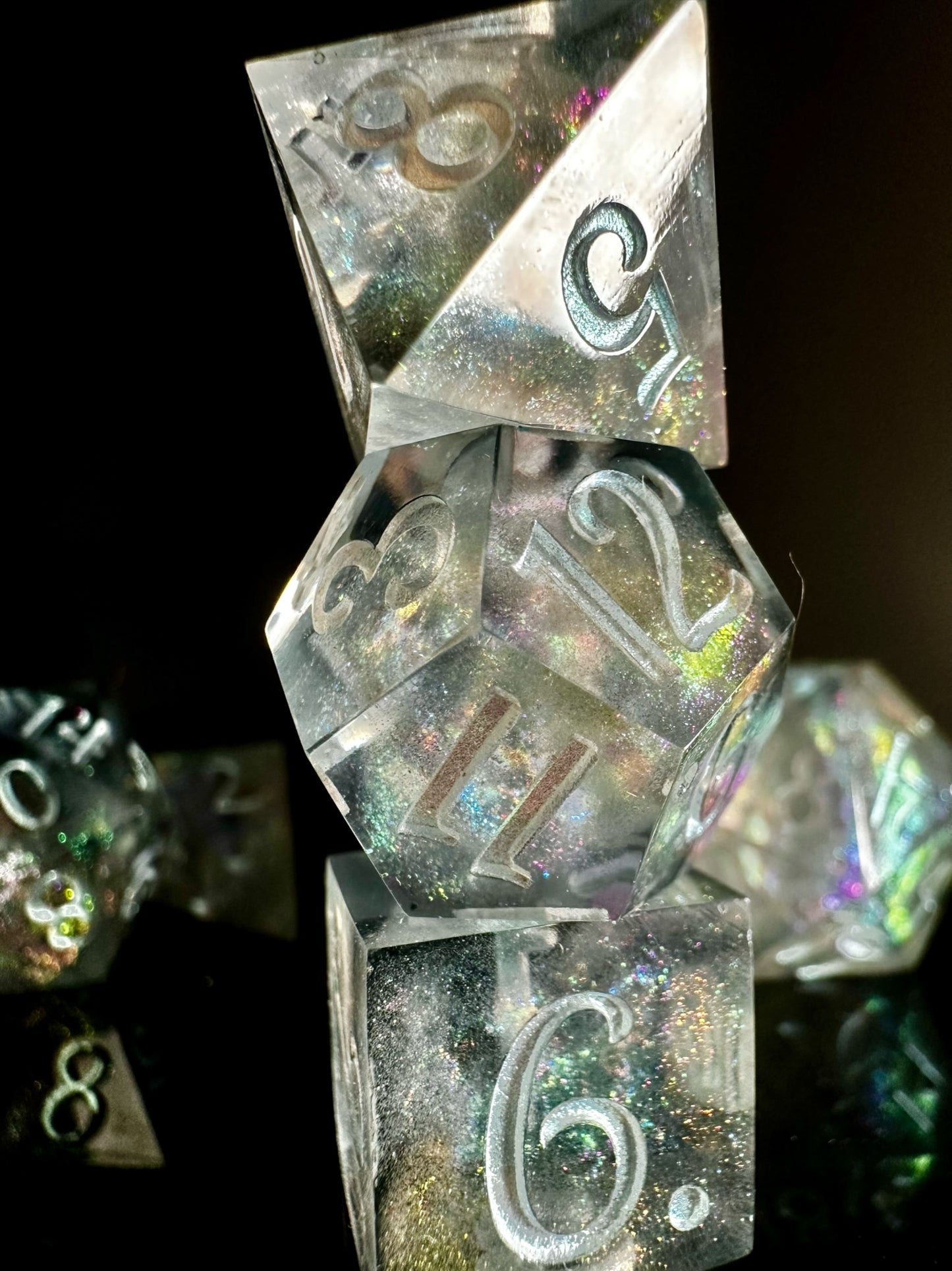 Silver Millenium Milky Way-8 piece polyhedral dice set