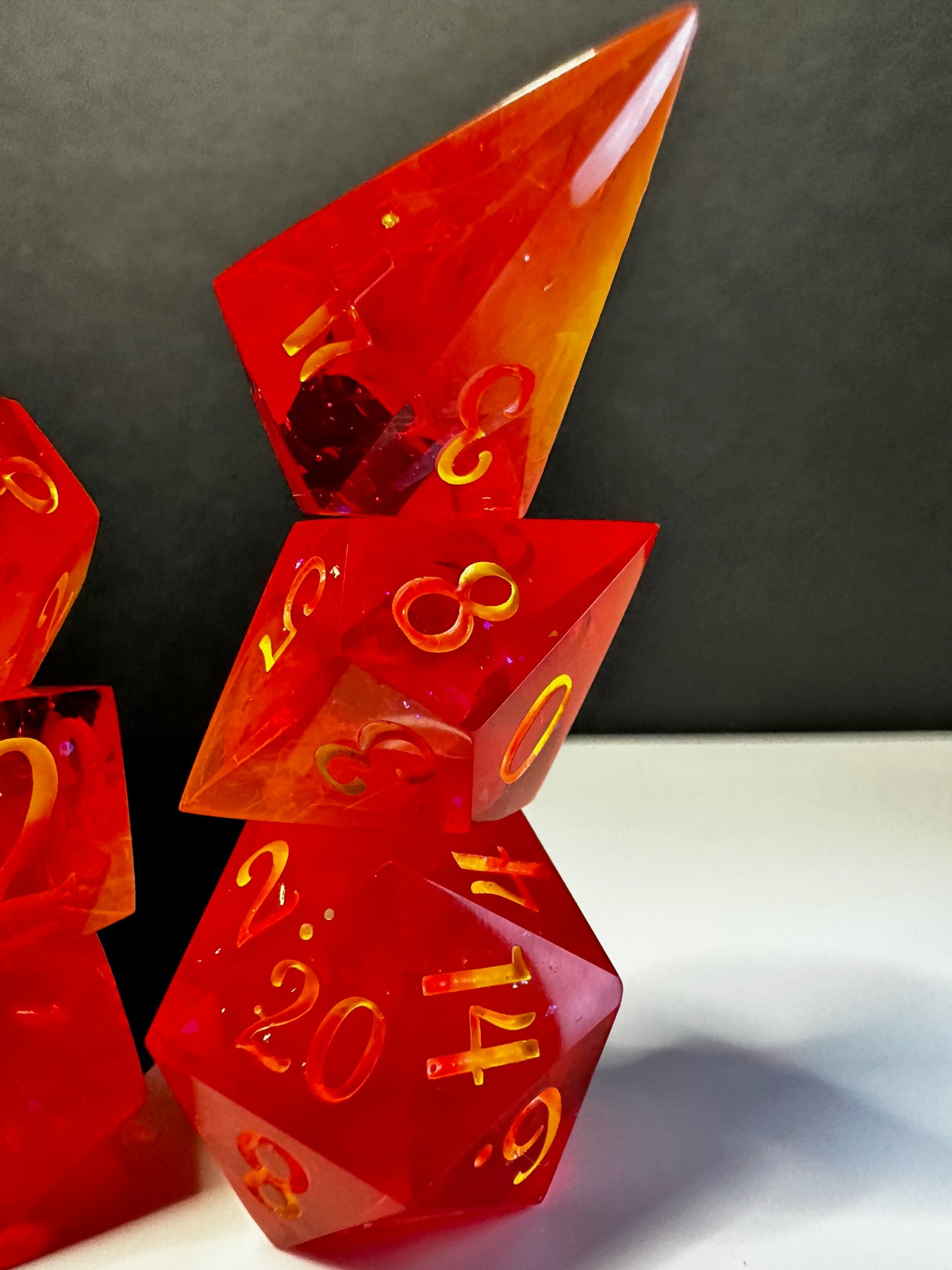 Heart of Flame-8 piece polyhedral dice set