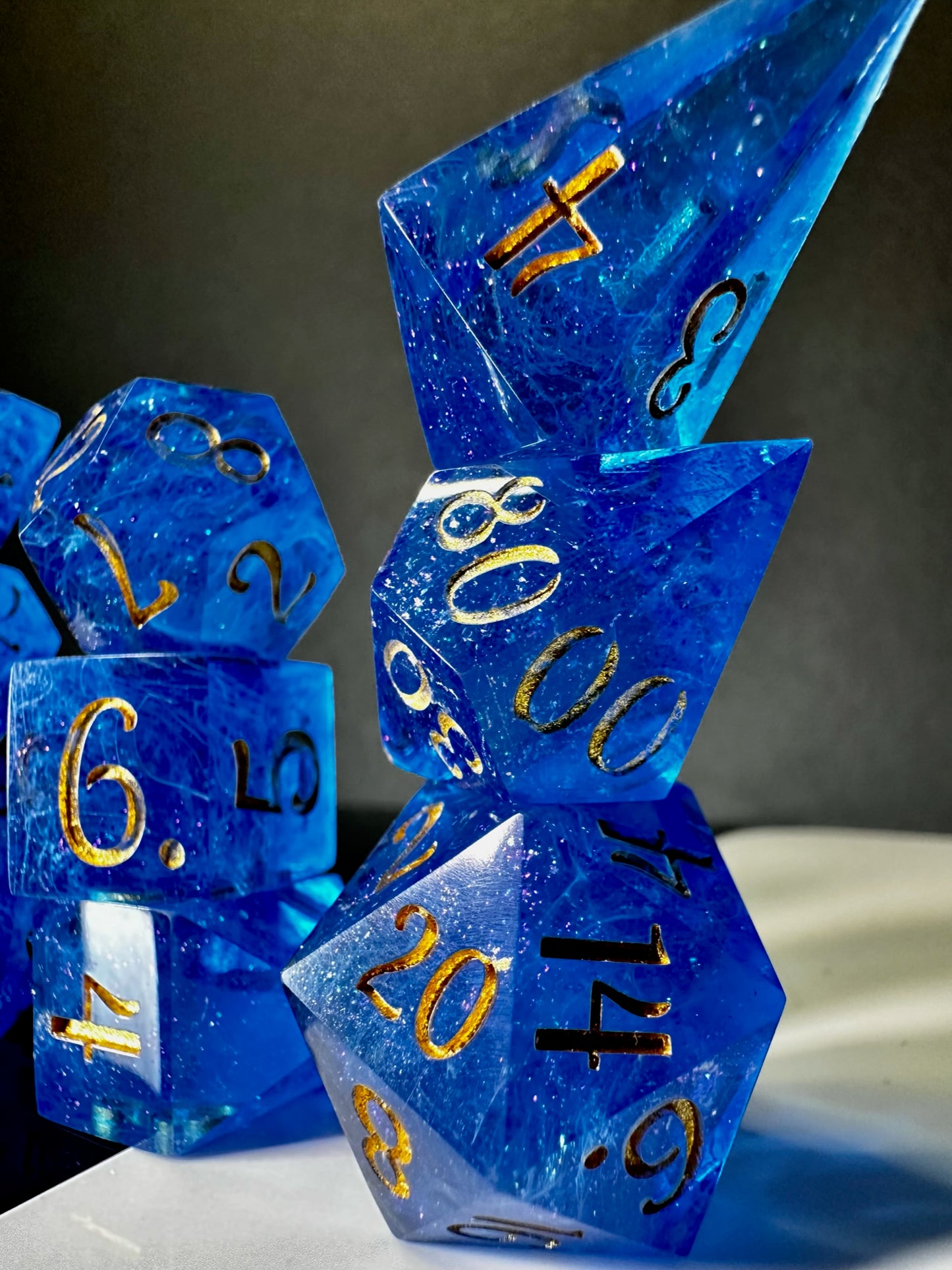 Mercury Ruled-8 piece polyhedral dice set