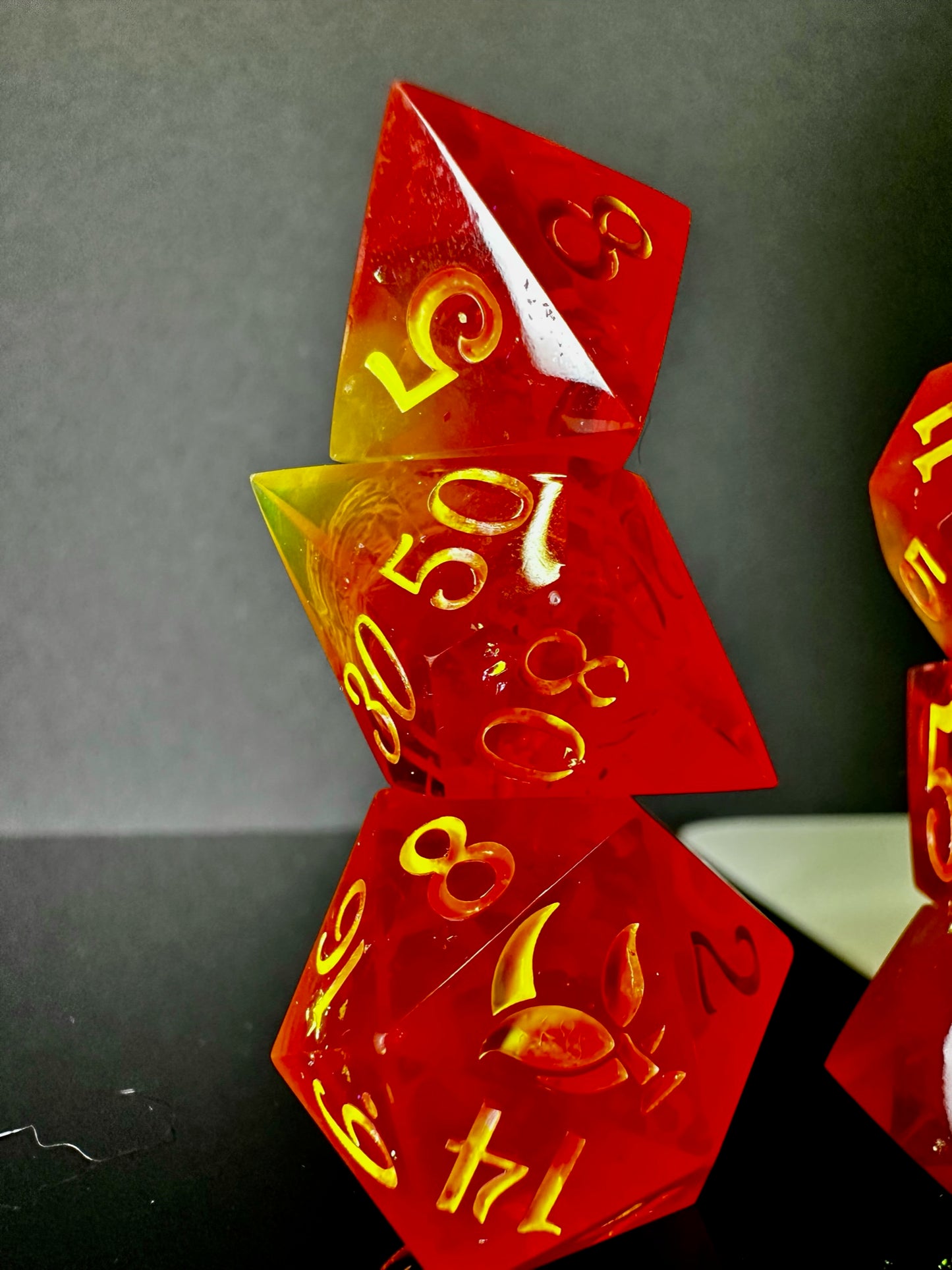 Heart of Flame-8 piece polyhedral dice set