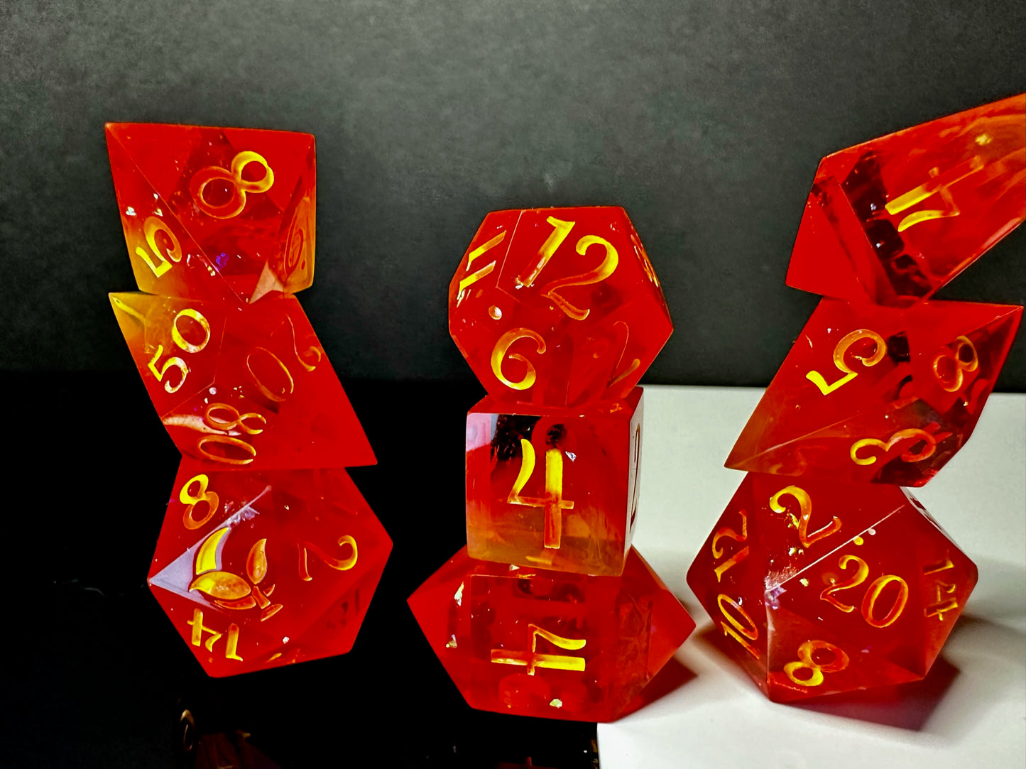 Heart of Flame-8 piece polyhedral dice set