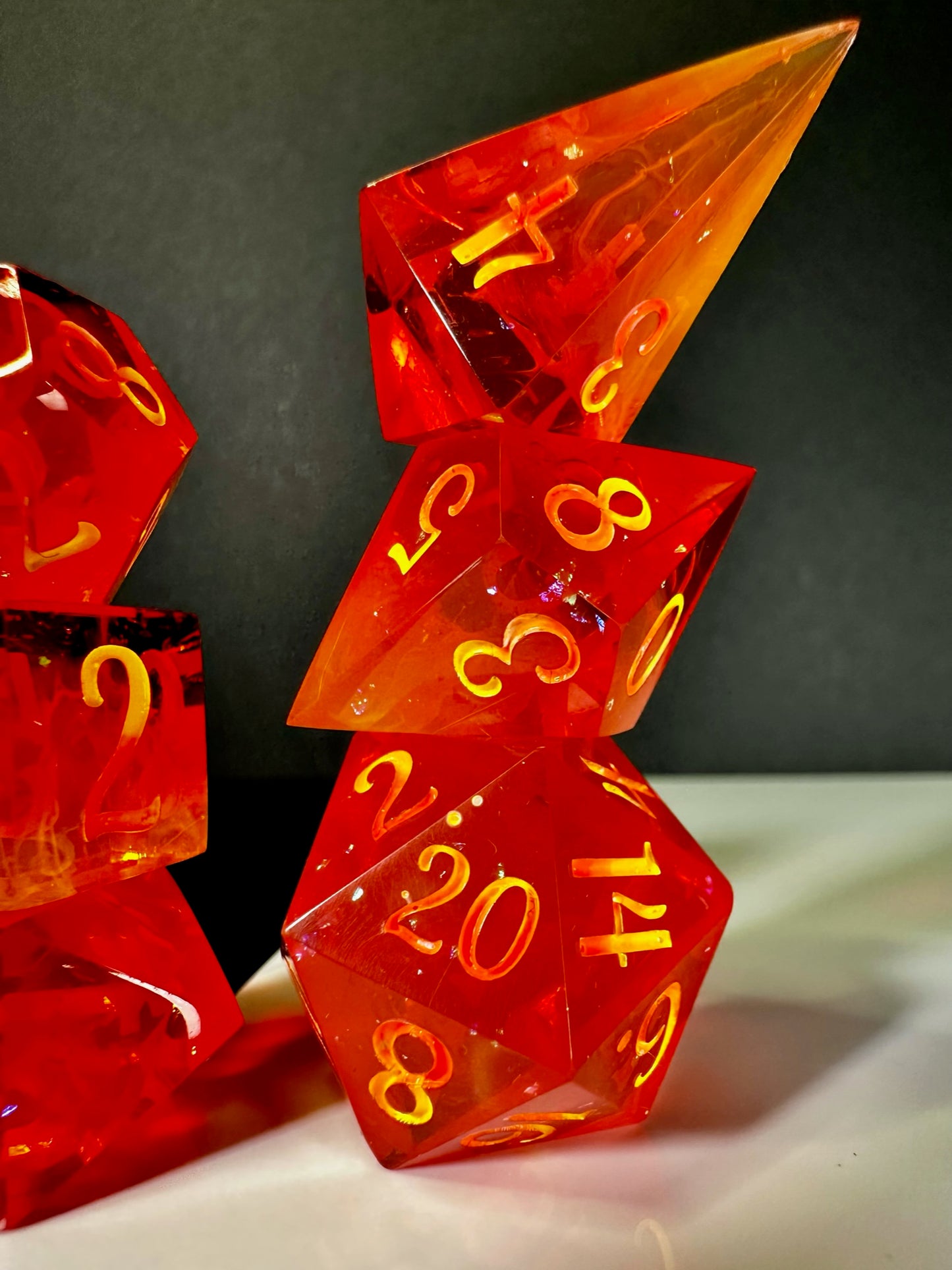 Heart of Flame-8 piece polyhedral dice set
