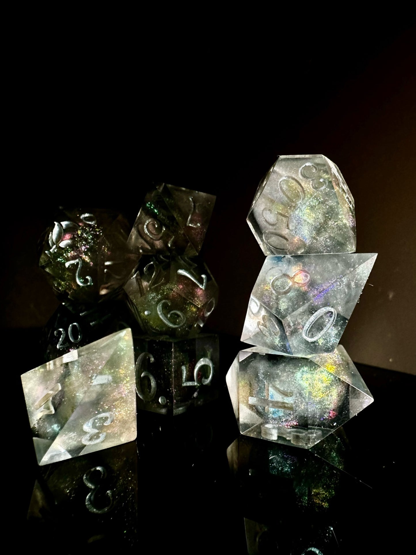 Silver Millenium Milky Way-8 piece polyhedral dice set