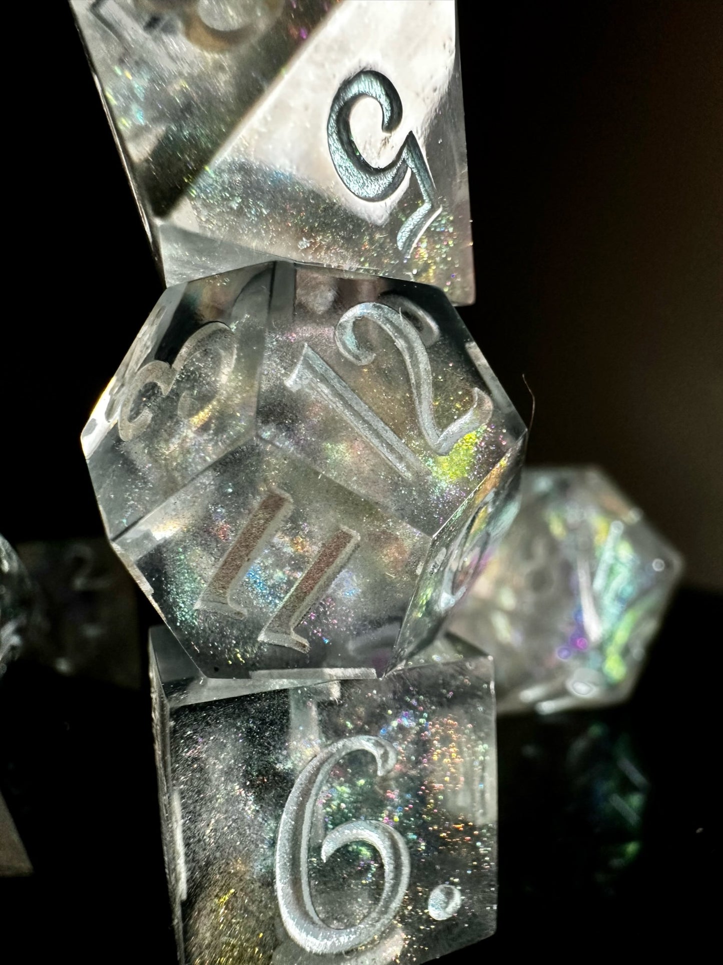 Silver Millenium Milky Way-8 piece polyhedral dice set