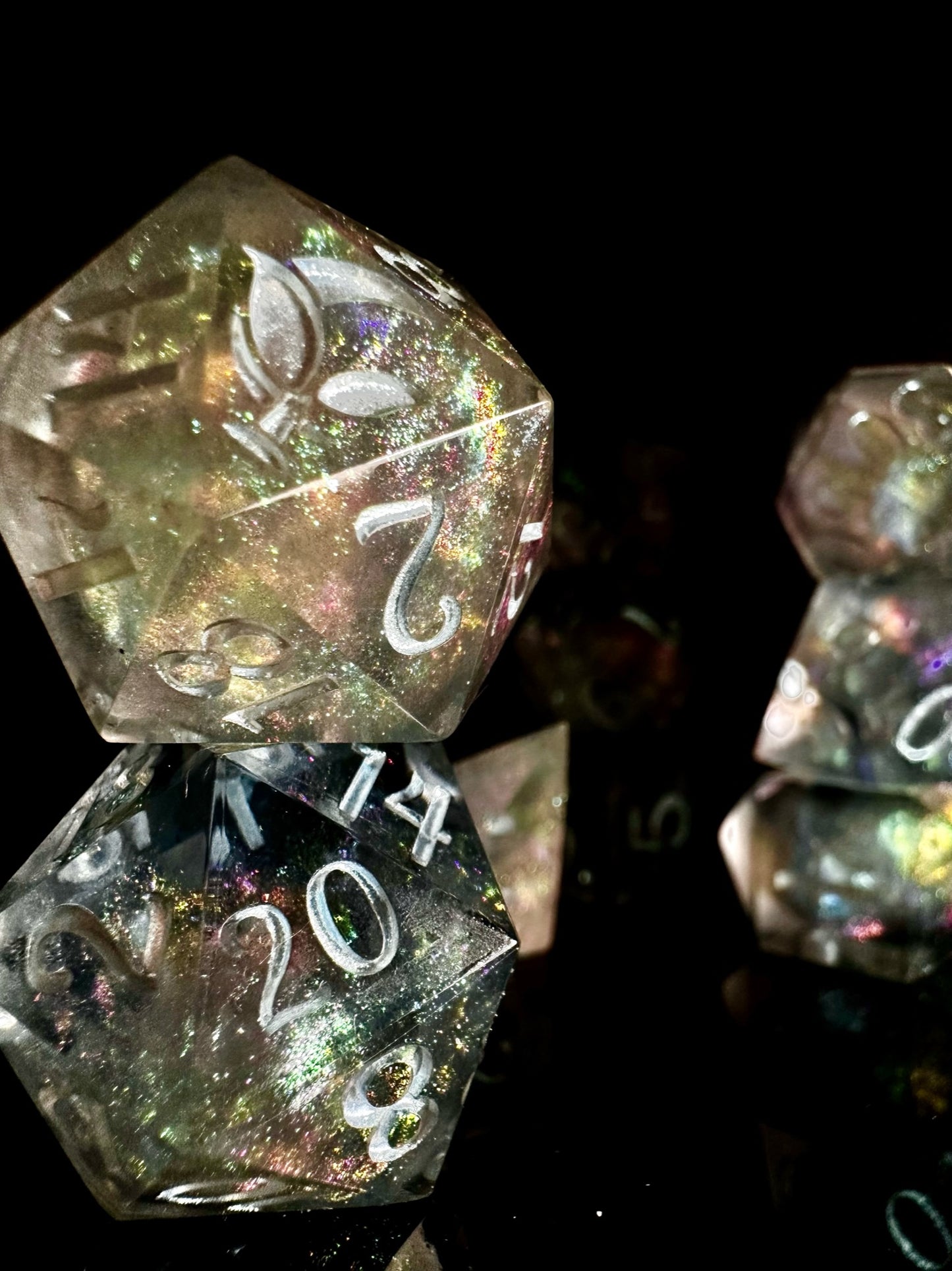 Silver Millenium Milky Way-8 piece polyhedral dice set