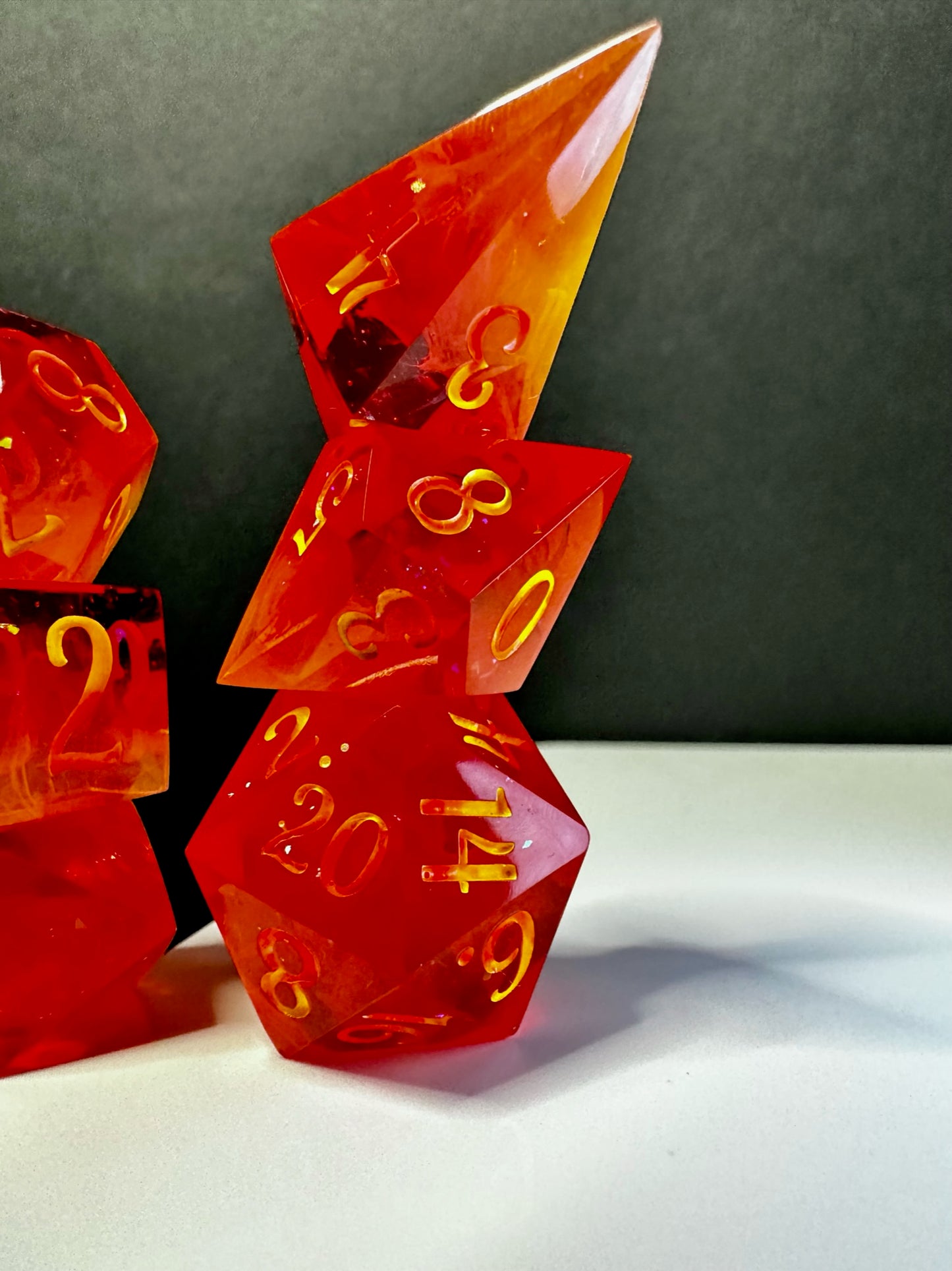 Heart of Flame-8 piece polyhedral dice set