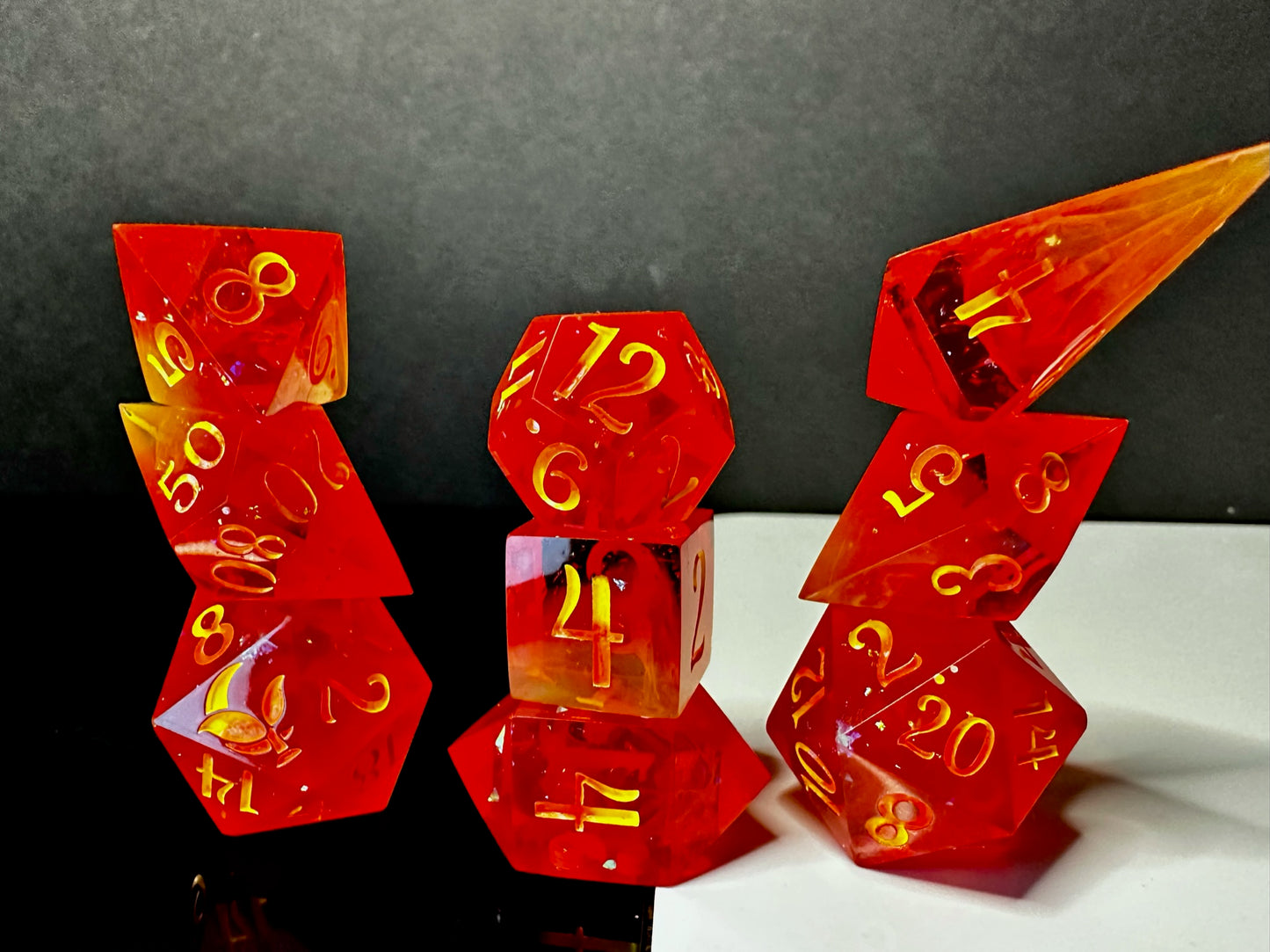 Heart of Flame-8 piece polyhedral dice set