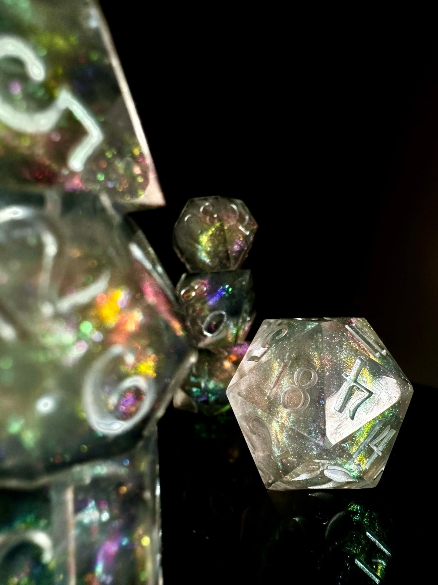 Silver Millenium Milky Way-8 piece polyhedral dice set