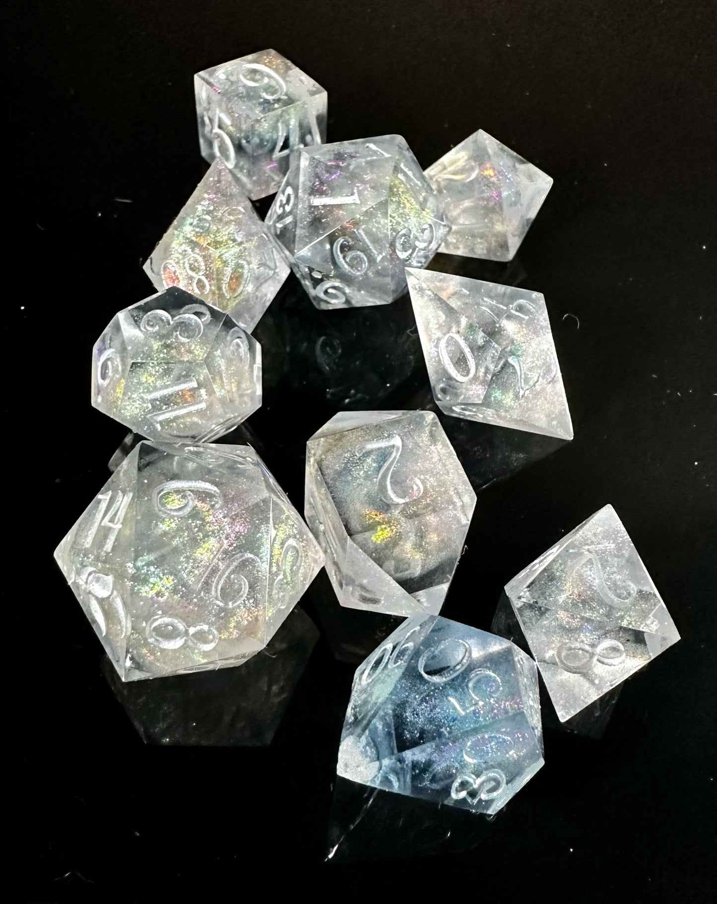 Silver Millenium Milky Way-8 piece polyhedral dice set