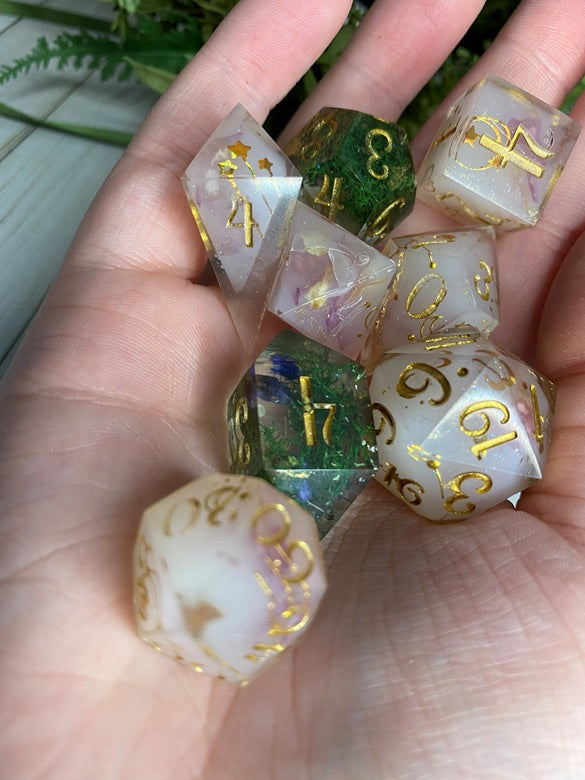 Milk Bath Magic-8 piece polyhedral dice set-Large