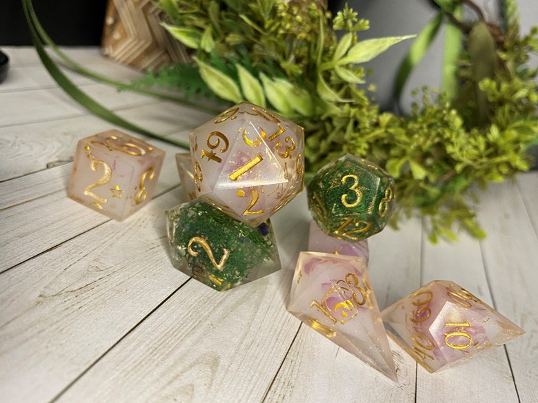 Milk Bath Magic-8 piece polyhedral dice set-Large