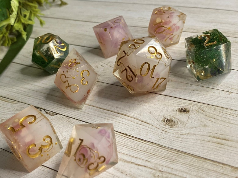 Milk Bath Magic-8 piece polyhedral dice set-Large