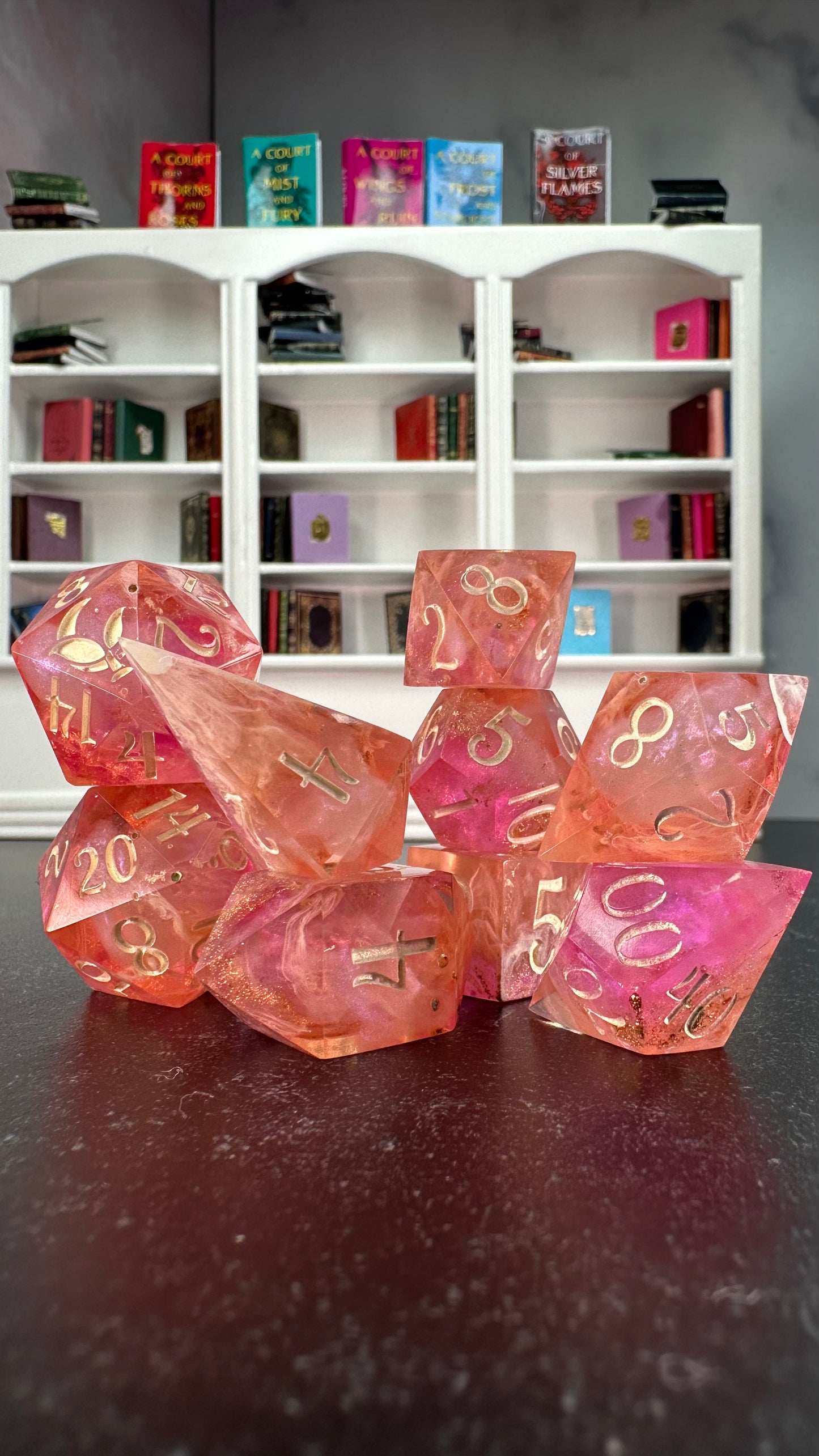 The Dawn Court- 8 piece polyhedral dice set