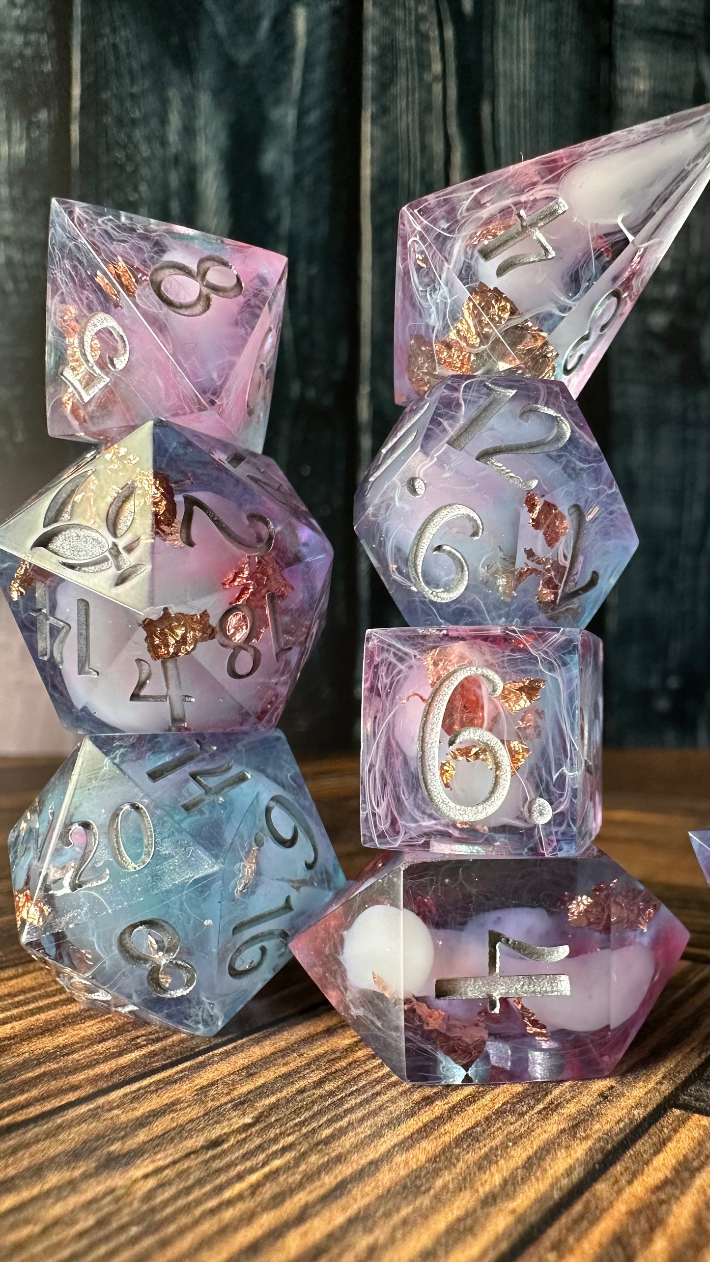 Through Love All Is Possible-8 piece polyhedral dice set