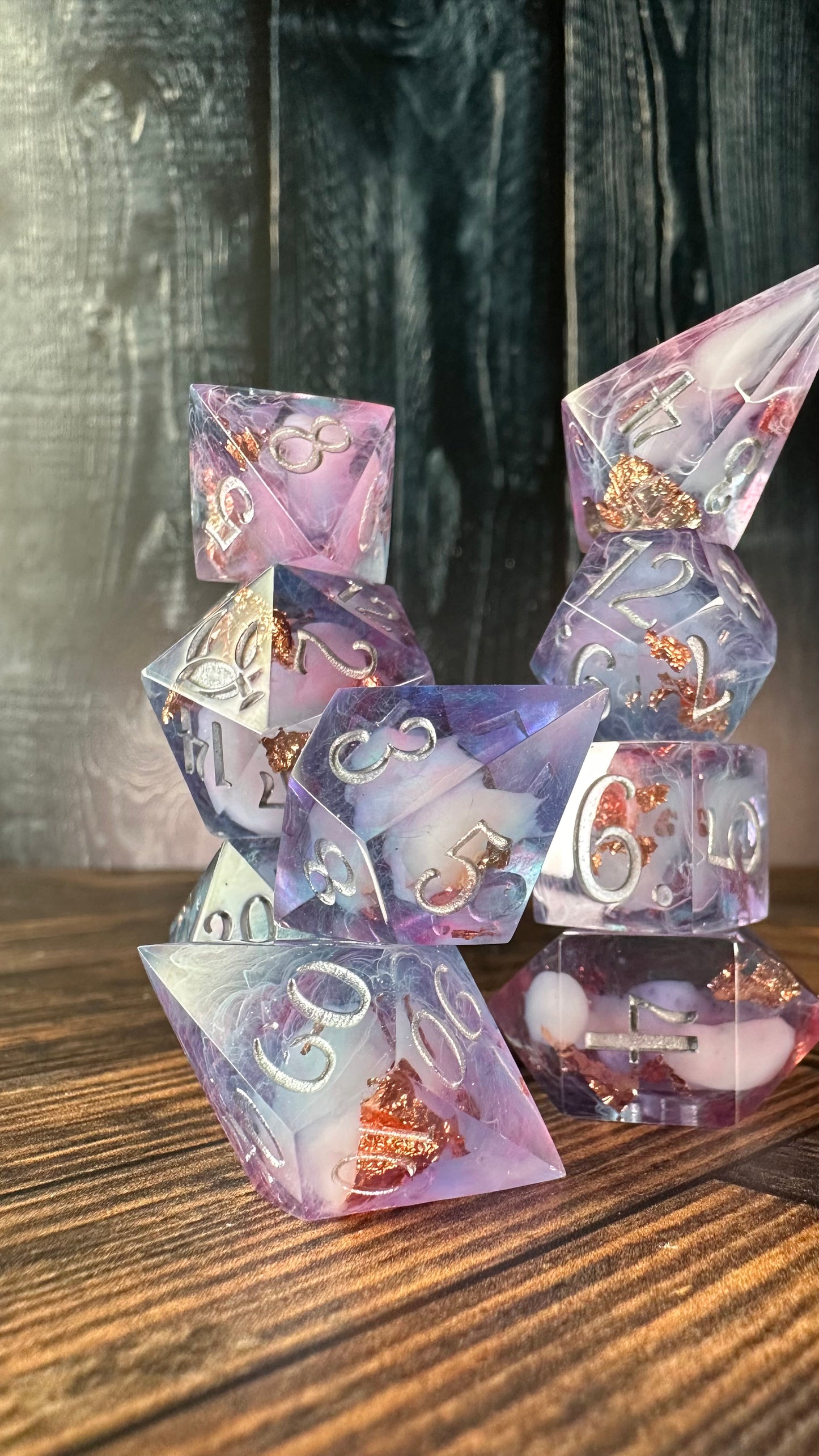 Through Love All Is Possible-8 piece polyhedral dice set