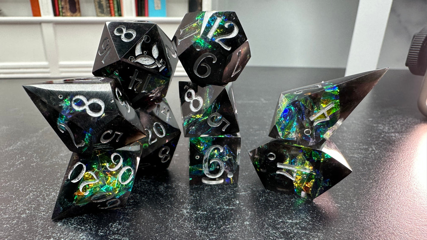 Cauldron Made- 8 piece polyhedral dice set-Pobody's Nerfect