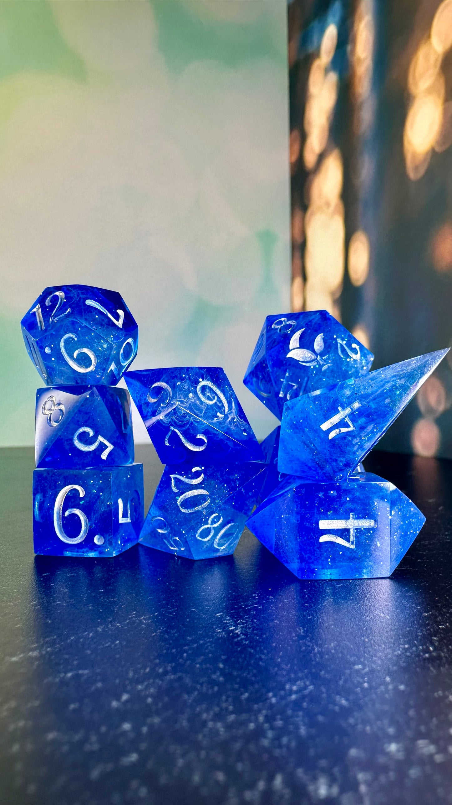 Stardust- 8 piece polyhedral dice set