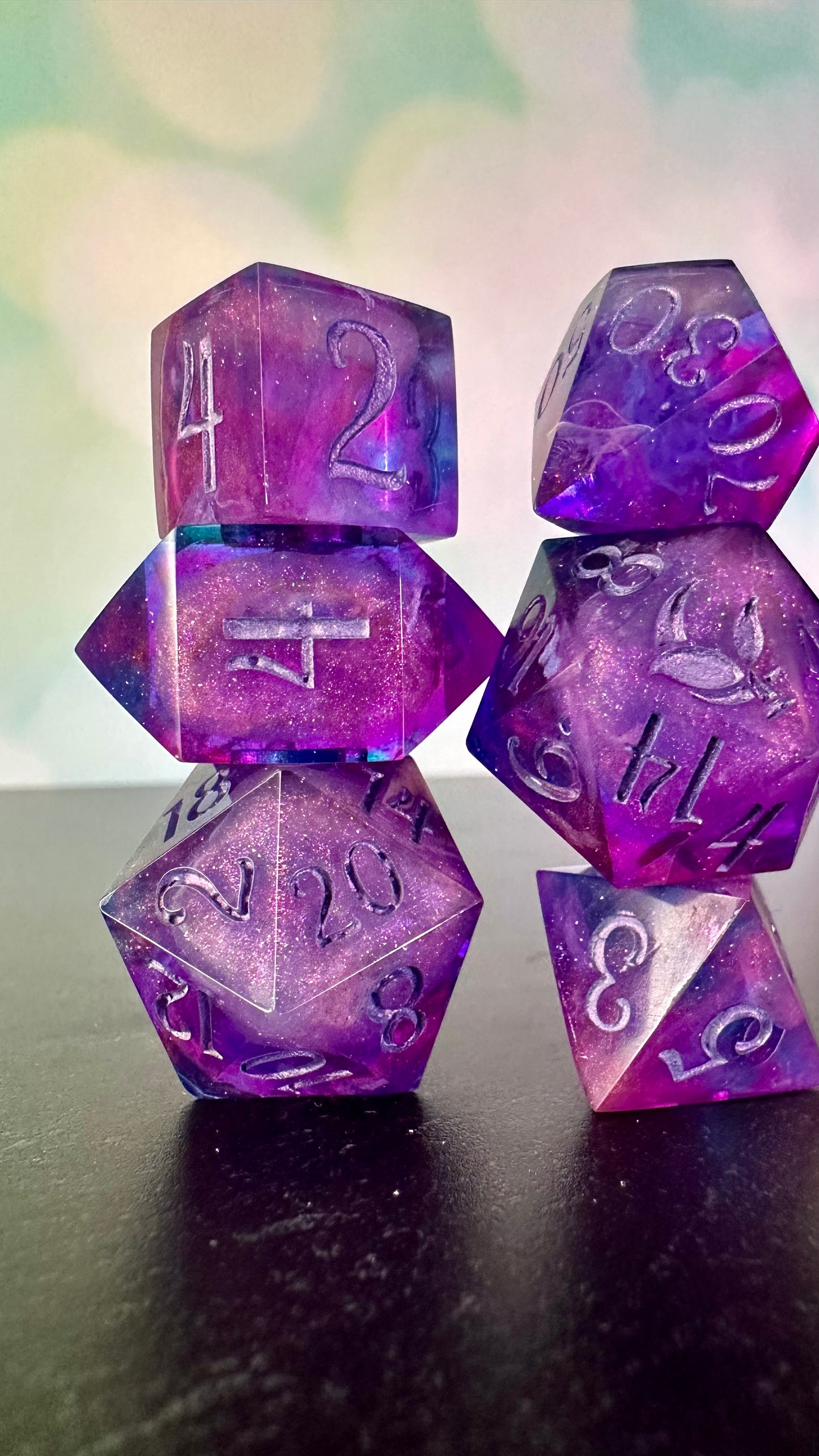 "I will always be with you" - 8 piece polyhedral dice set