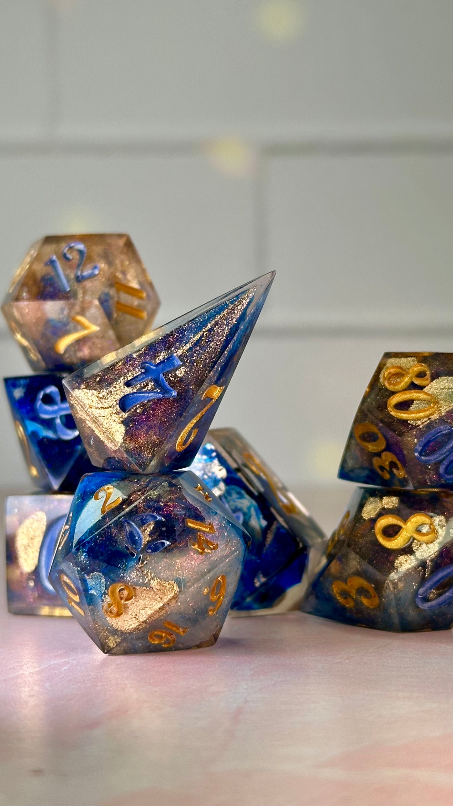 River Song-8 piece polyhedral dice set (Large)