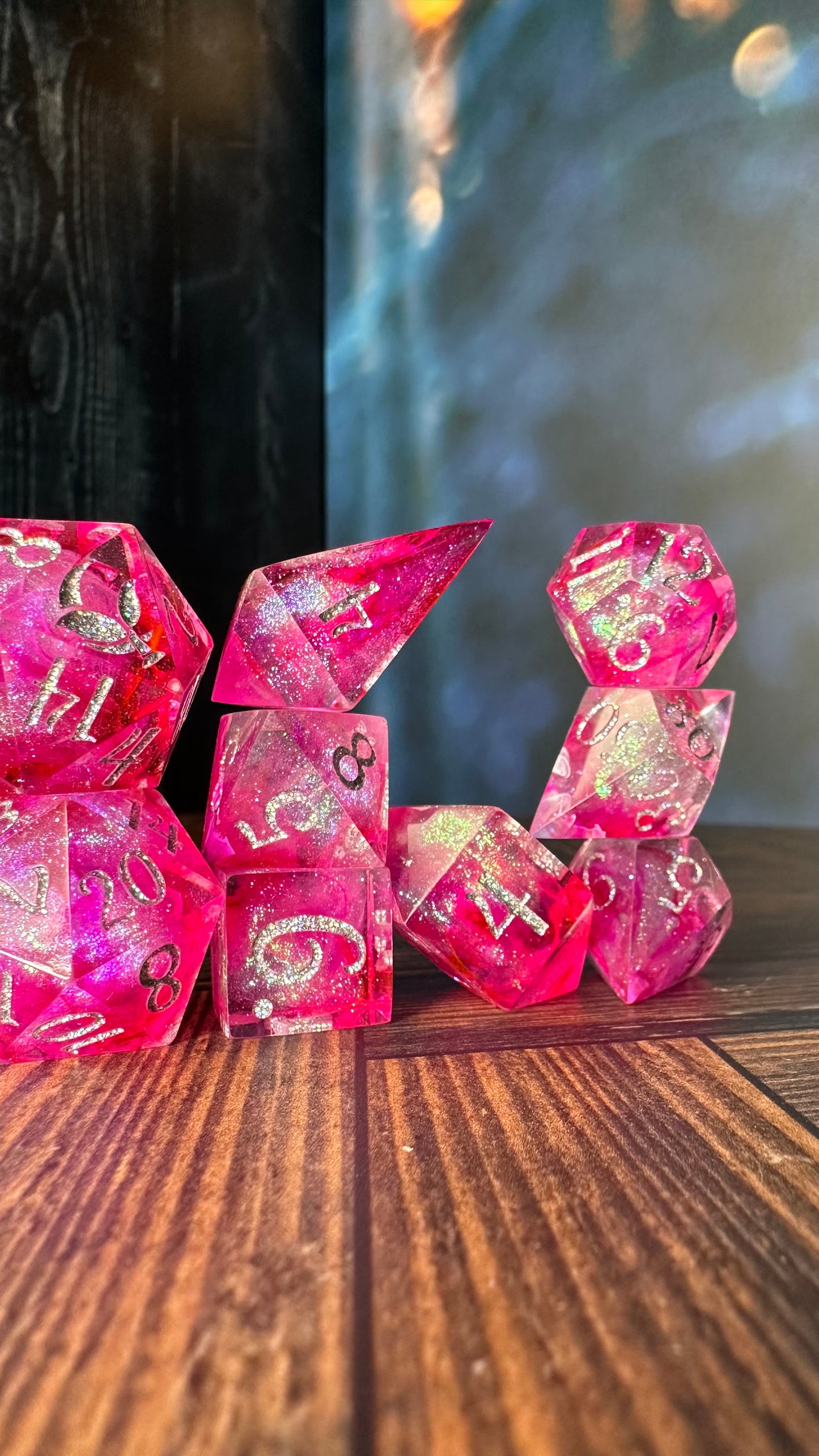 Hi Barbie!  8 piece polyhedral dice set