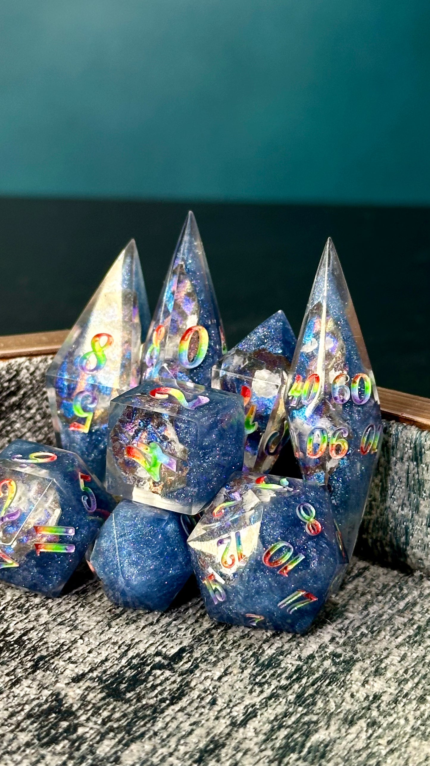 Hope and Pride - 8 piece polyhedral dice set- (Pointy Bois)