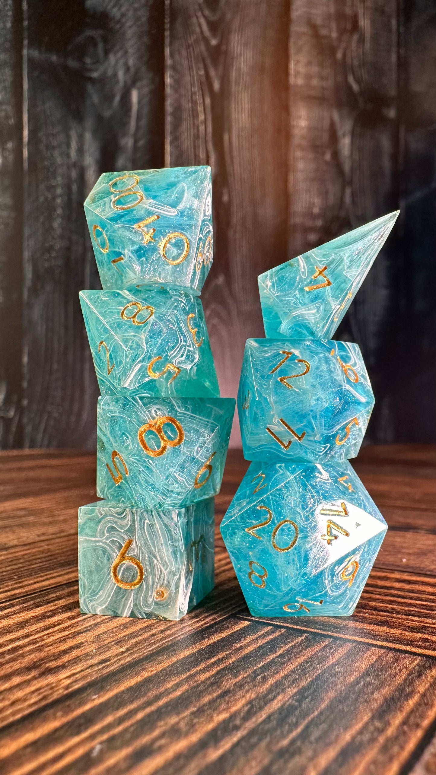 House of Sky and Breath- 7 piece polyhedral dice set (Small)